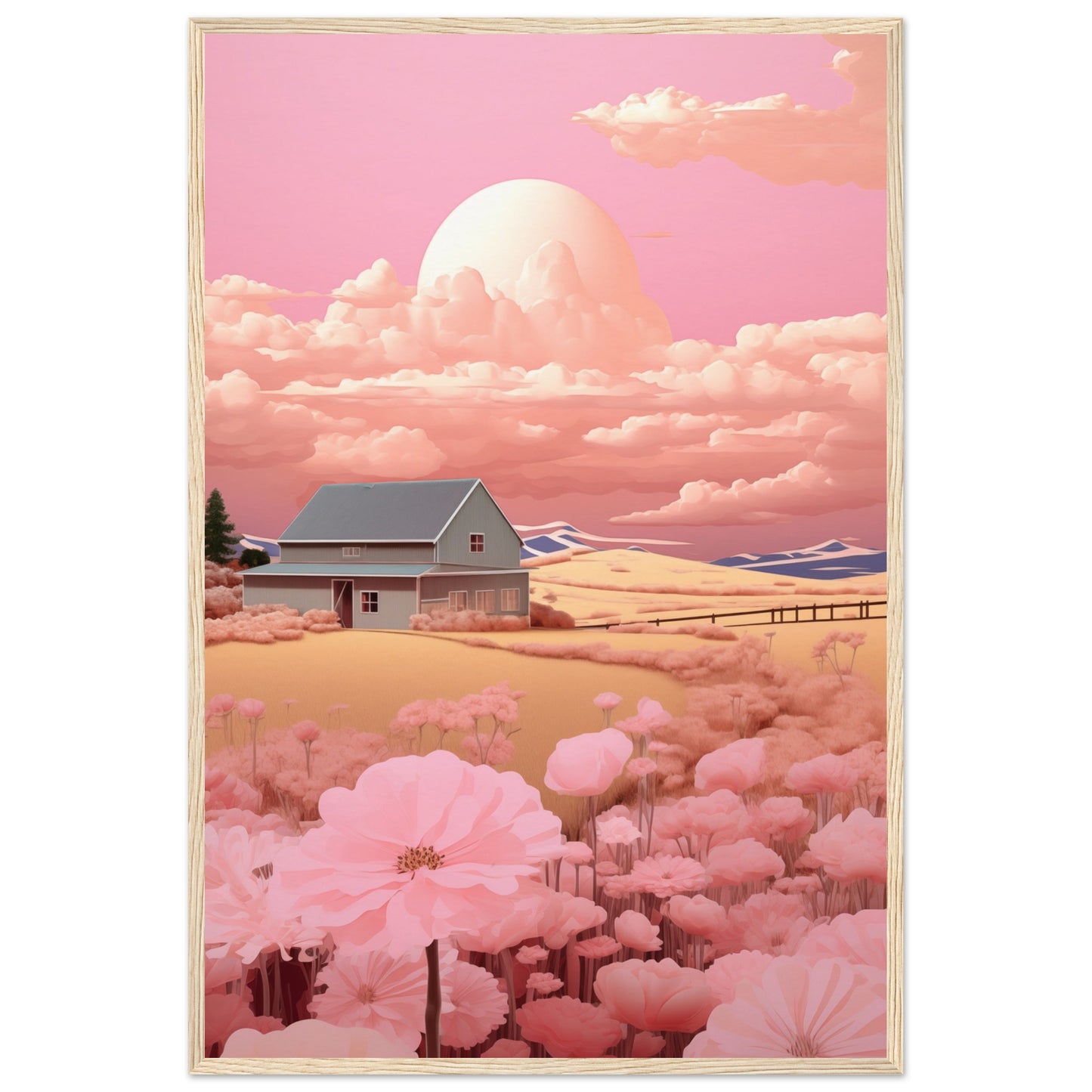 Bubblegum Farm Wooden Framed Poster