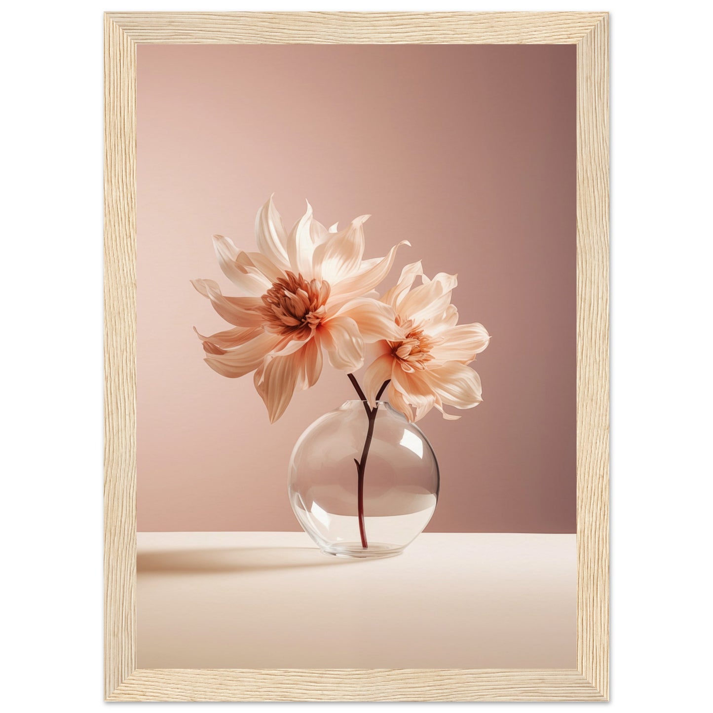 Blossoming Flower Wooden Framed Poster