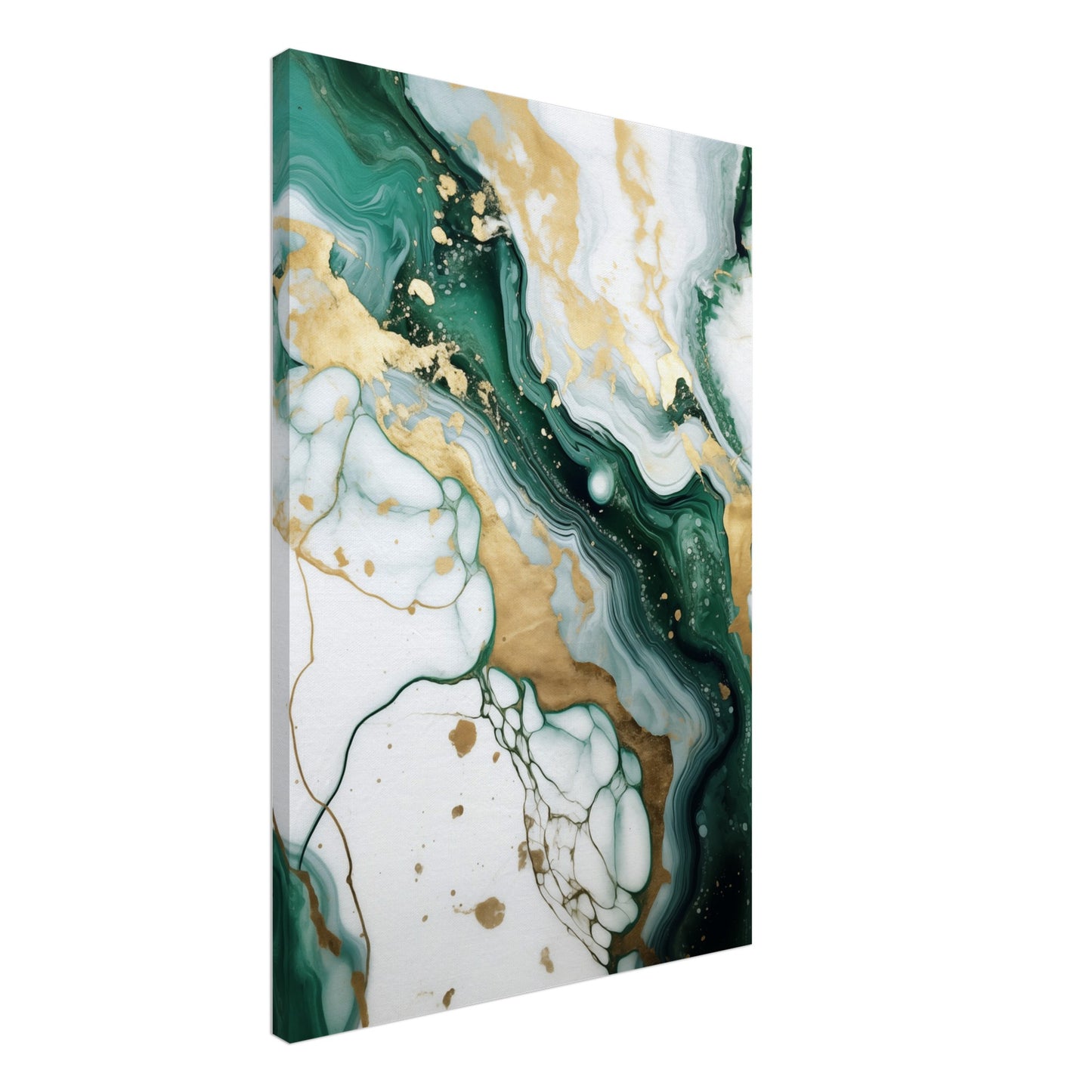 Emerald And Gold Marble Canvas