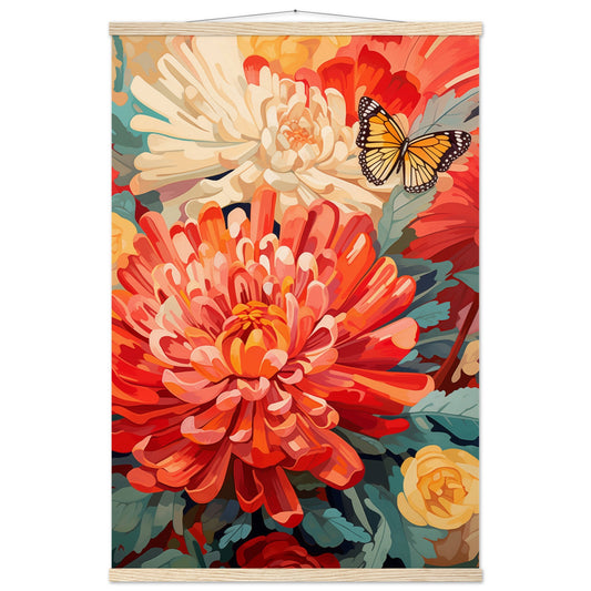 Post impressionist Chrysanthemum Poster with Hanger