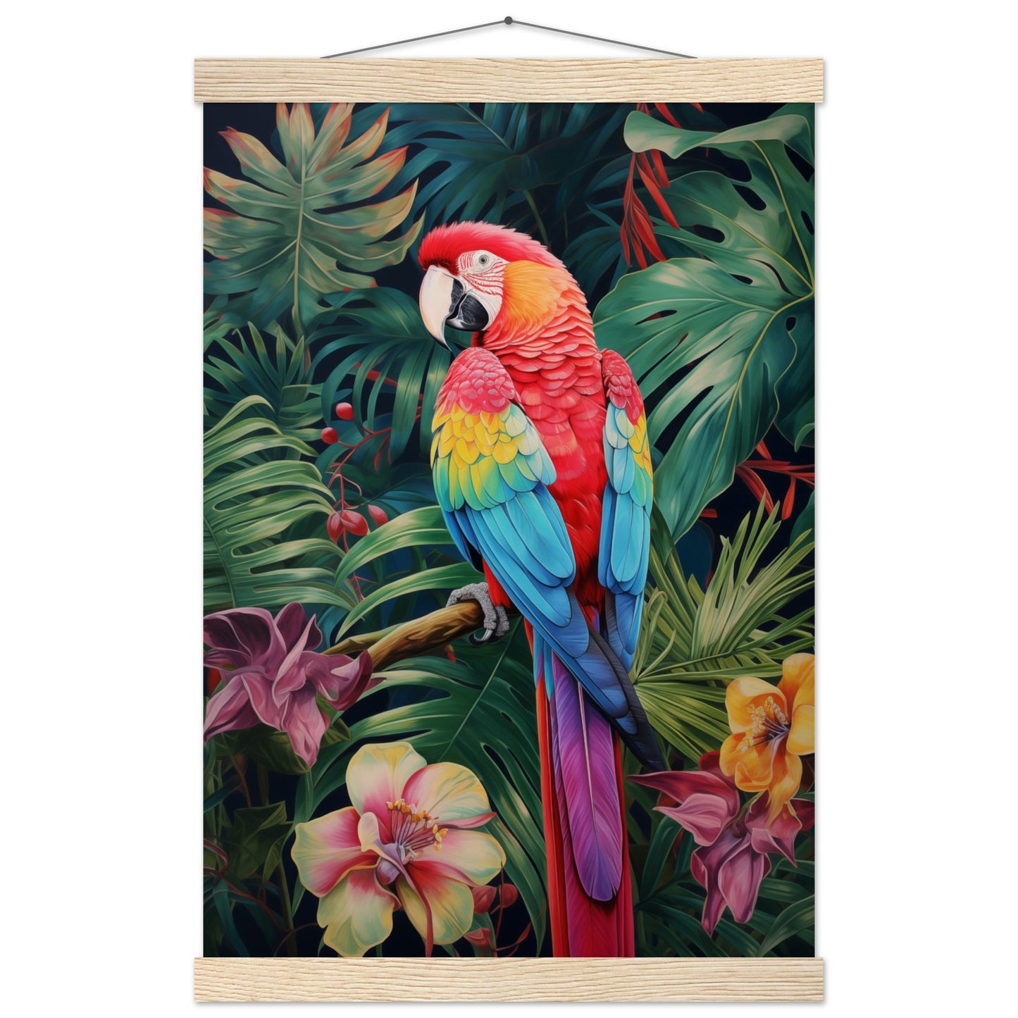 Petal Parrot Poster with Hanger