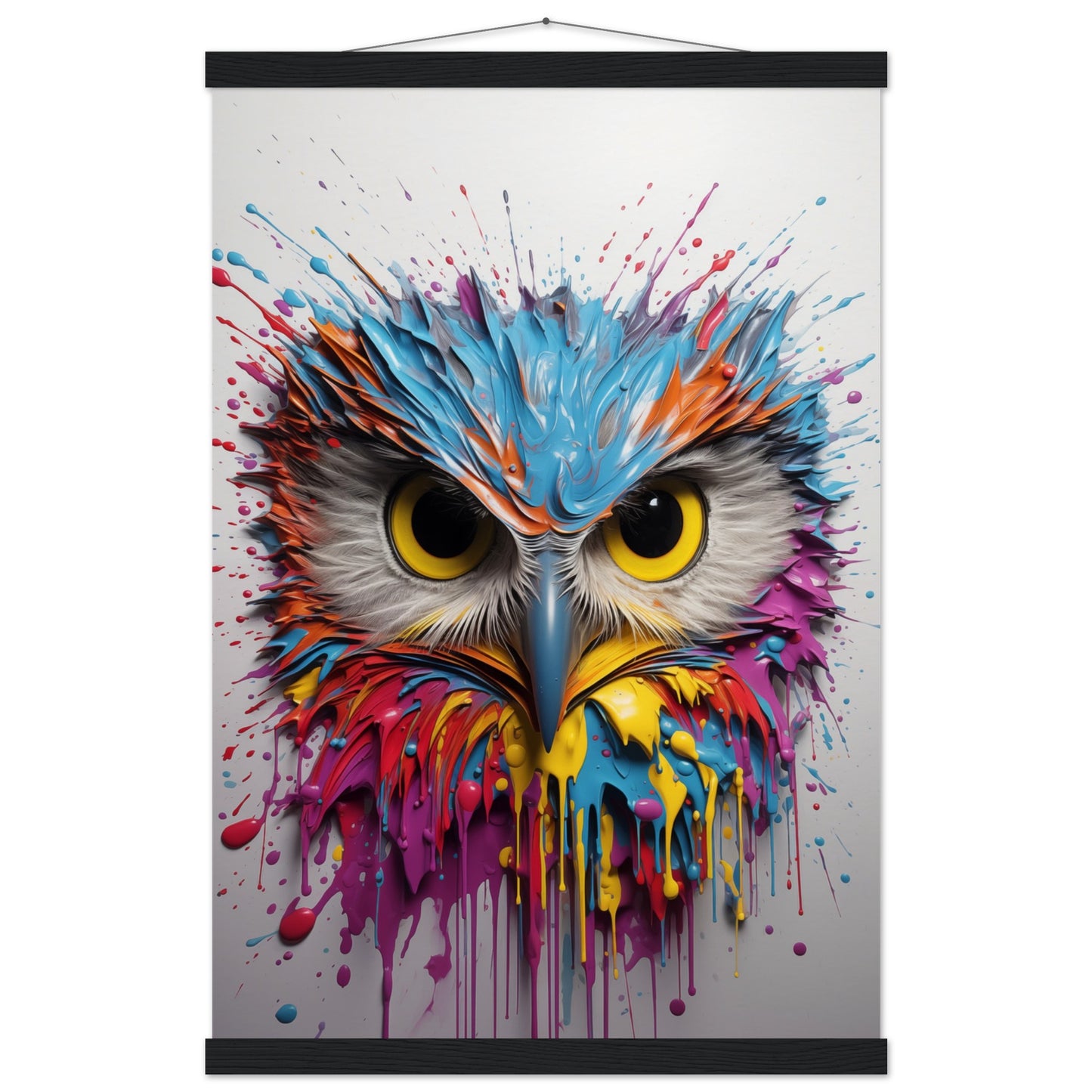 Owl Splash Art Poster with Hanger