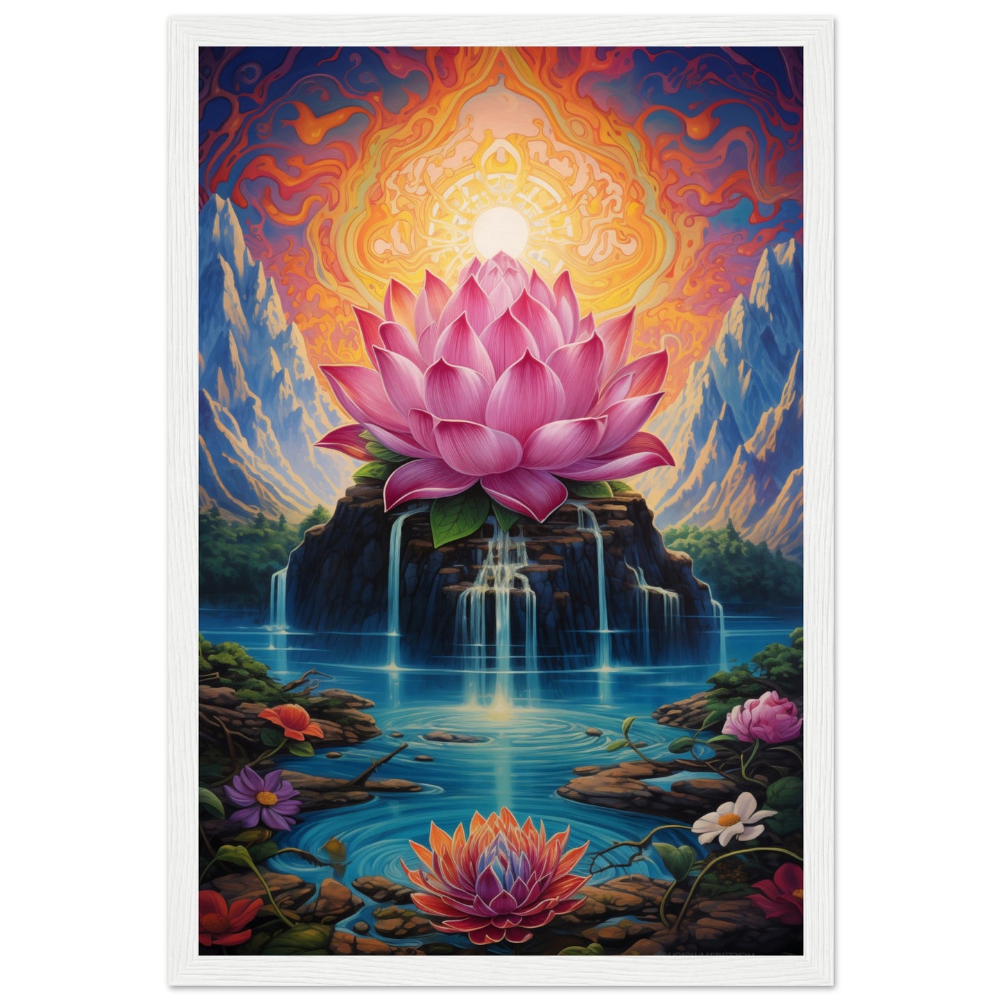 Lotus Blossom Wooden Framed Poster