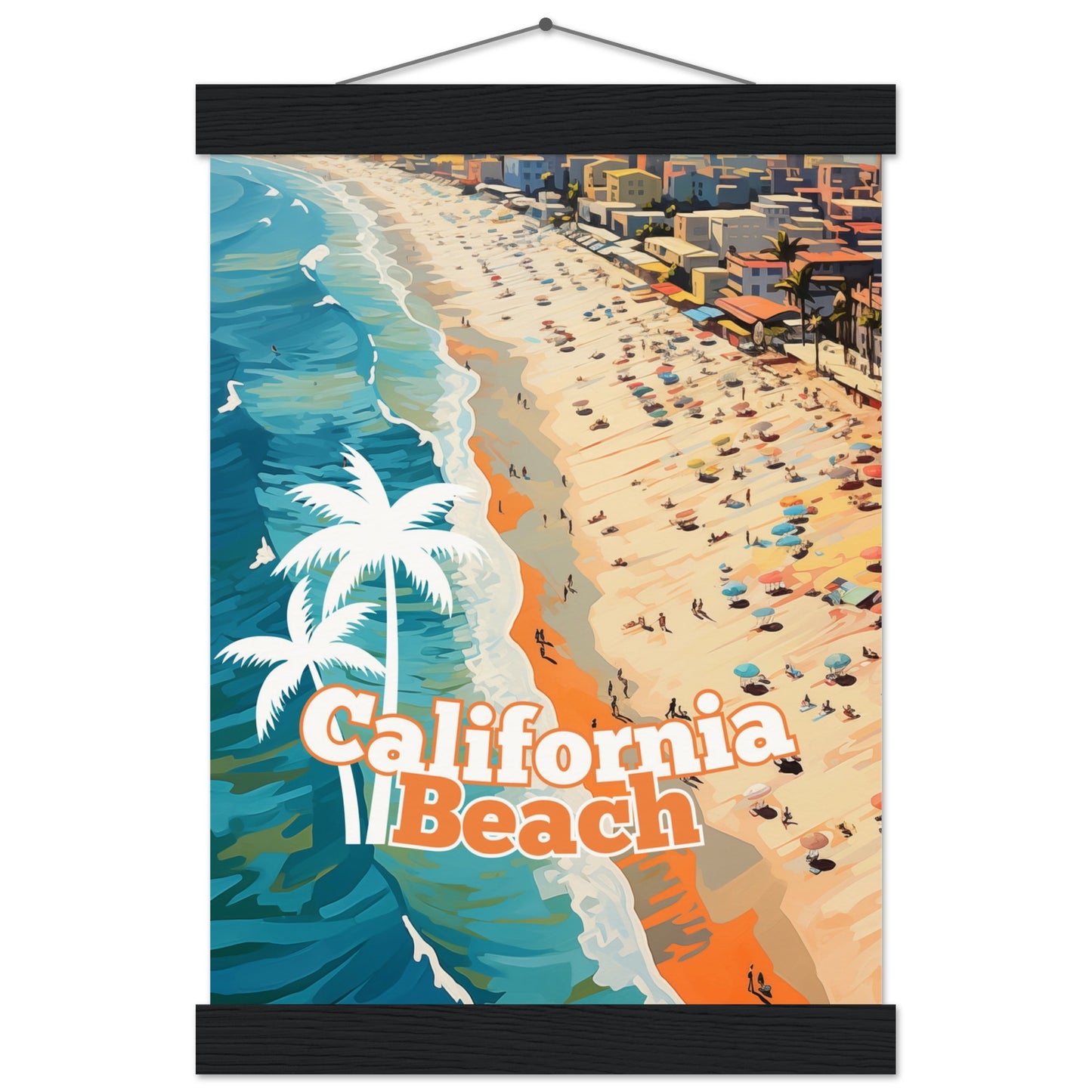 California Beach Poster with Hanger