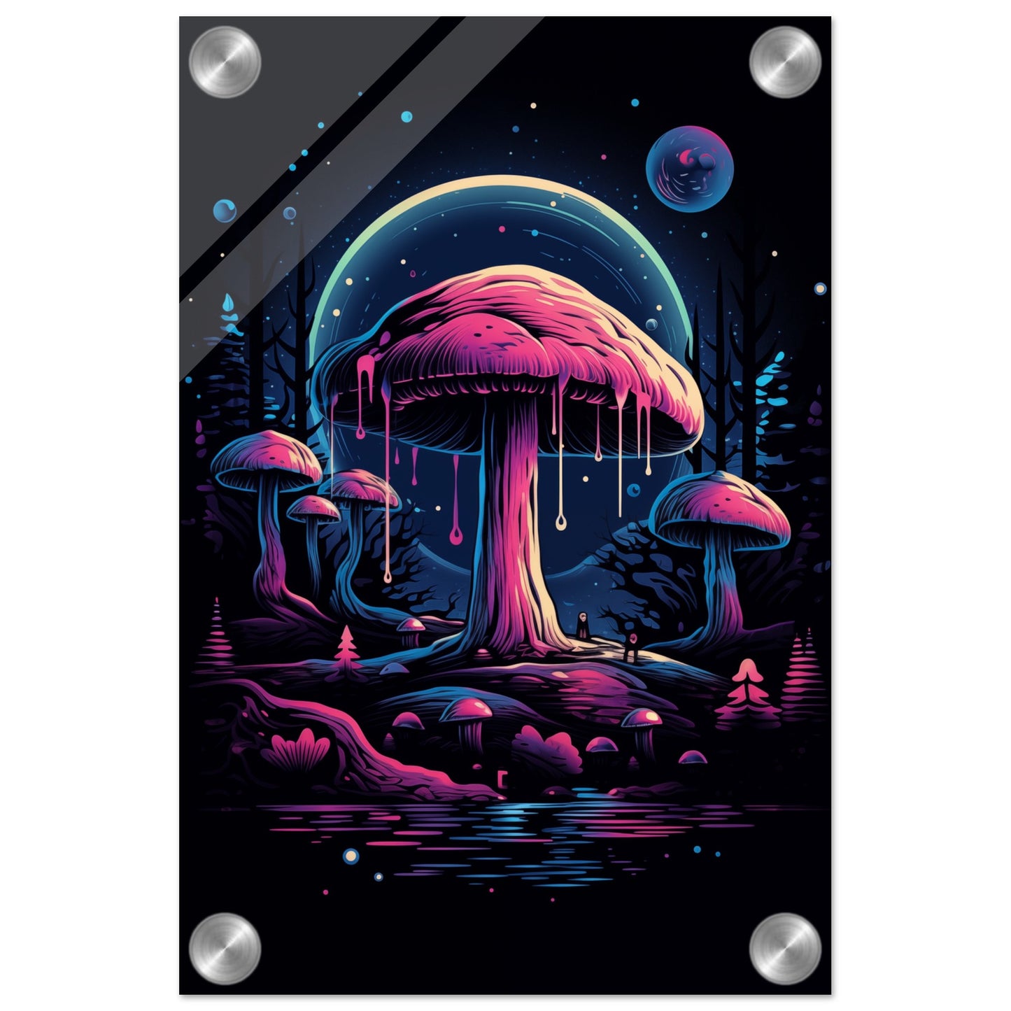 Drippy Mushroom Fantasy Forest Acrylic Print