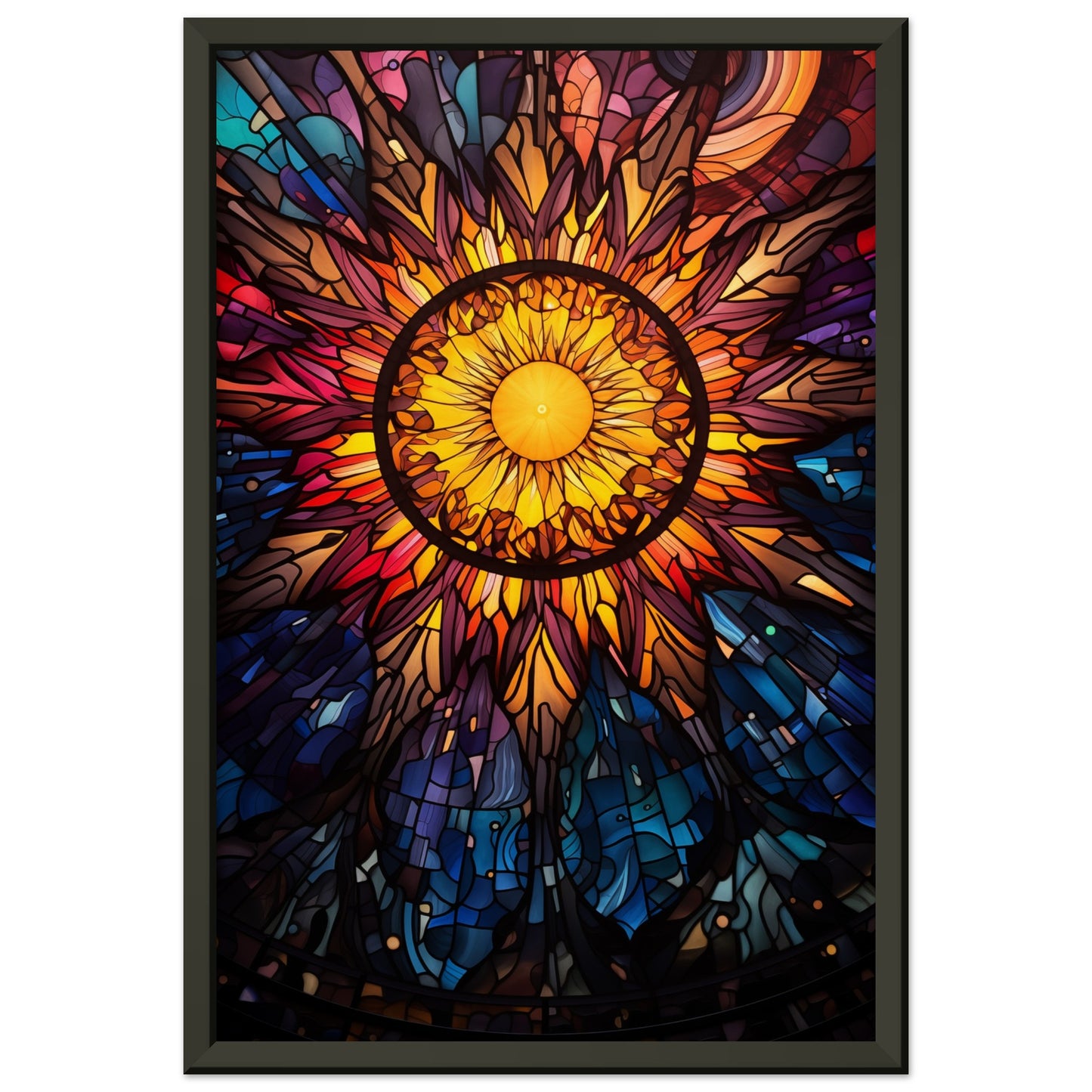 Sun Burst Metal Framed Poster