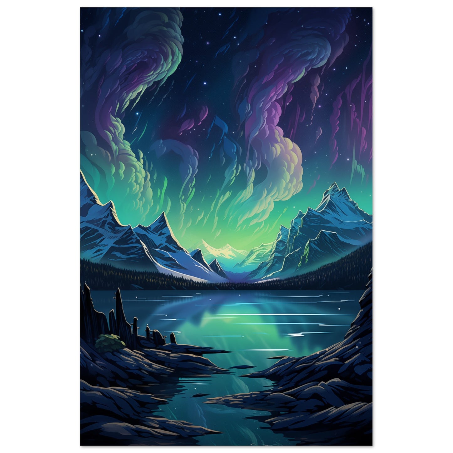 Glacial Glow Aluminum Print