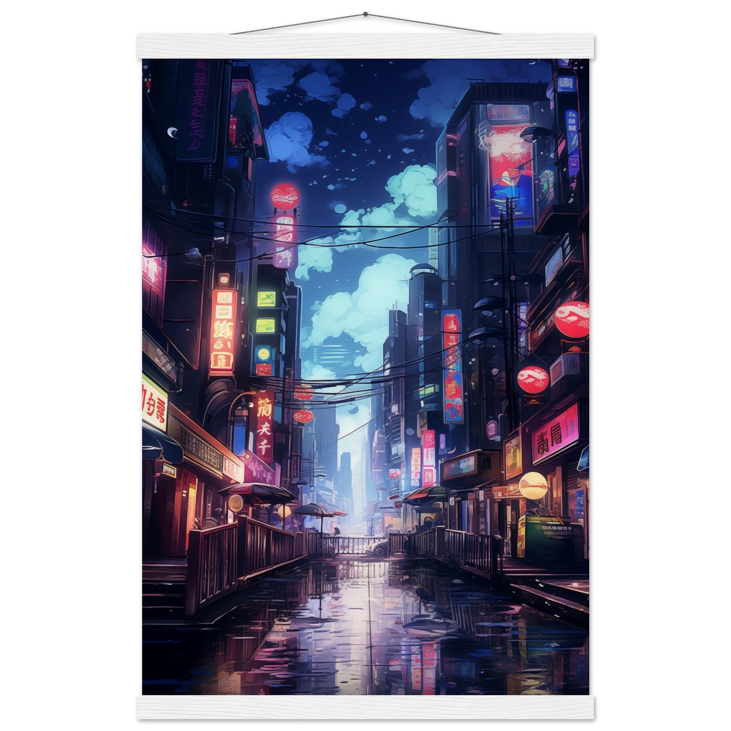 Neon City Poster with Hanger