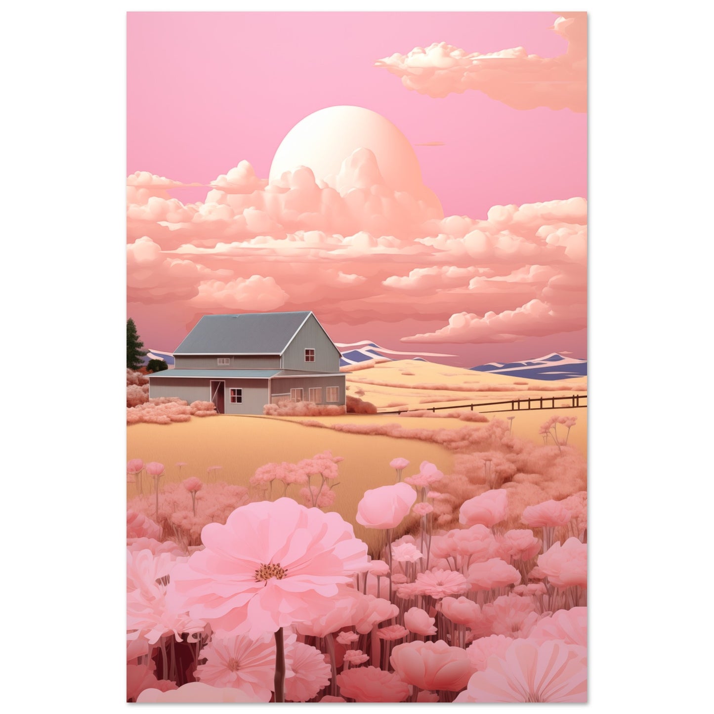 Bubblegum Farm Aluminum Print