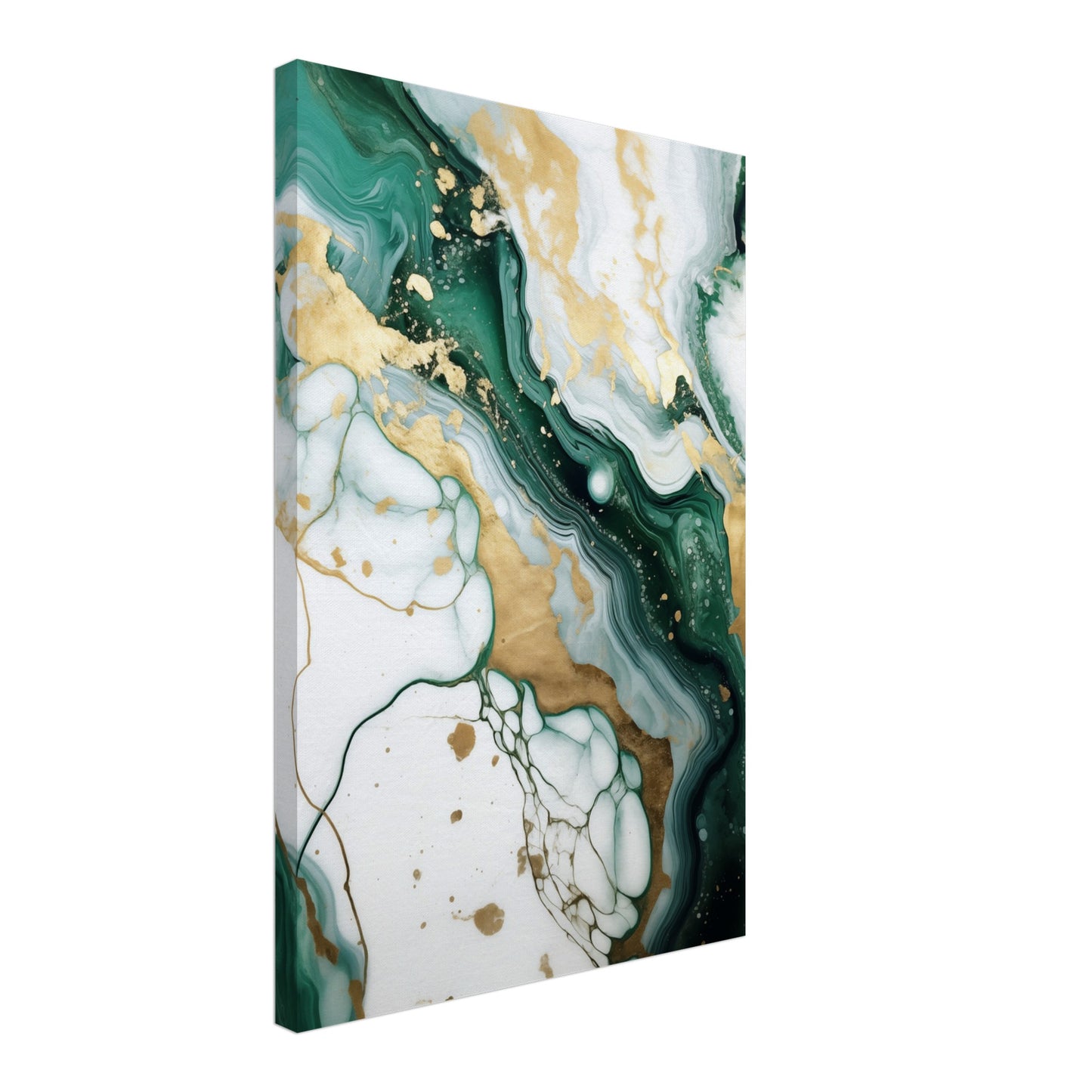 Emerald And Gold Marble Canvas