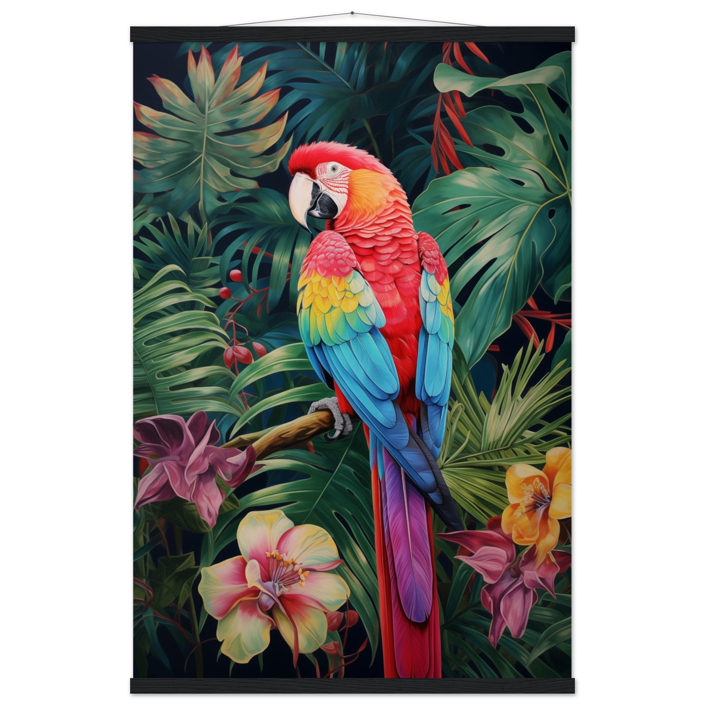 Petal Parrot Poster with Hanger