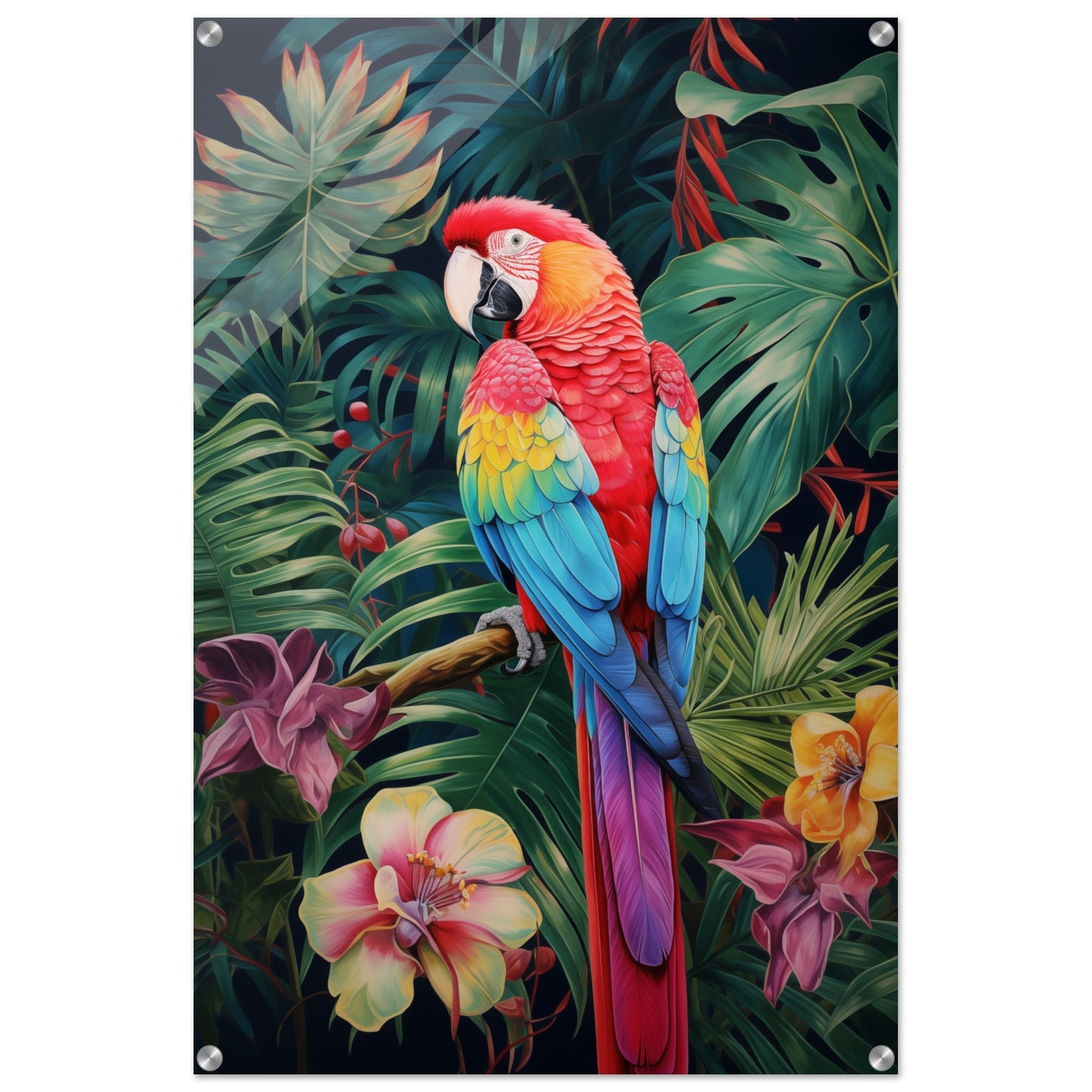 Petal Parrot Acrylic Print