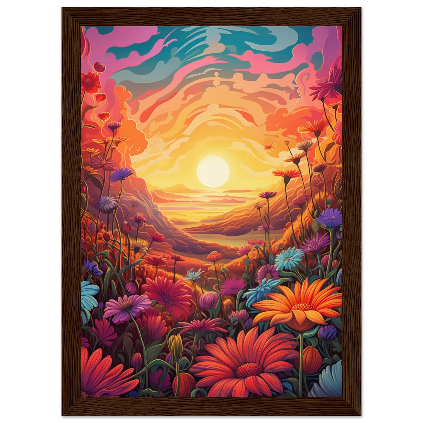 Pollen Sunset Wooden Framed Poster