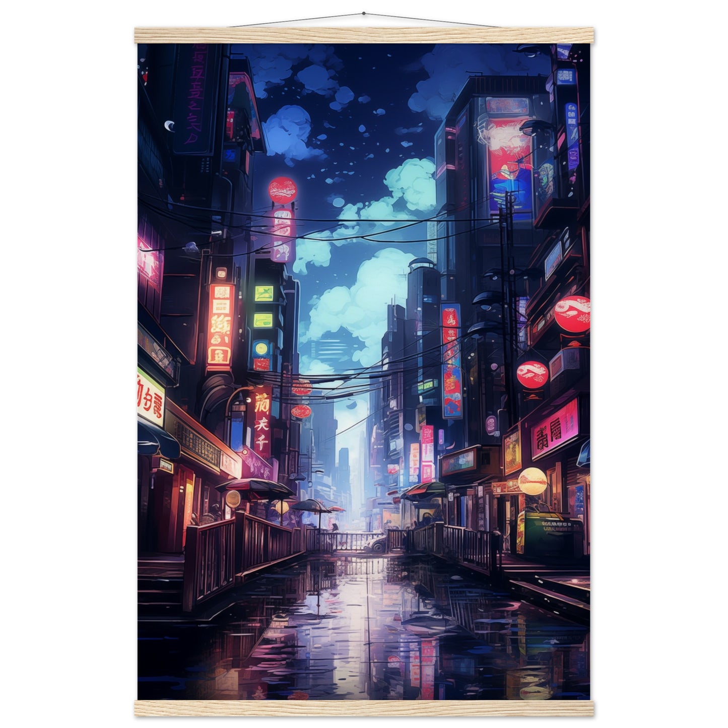 Neon City Poster with Hanger