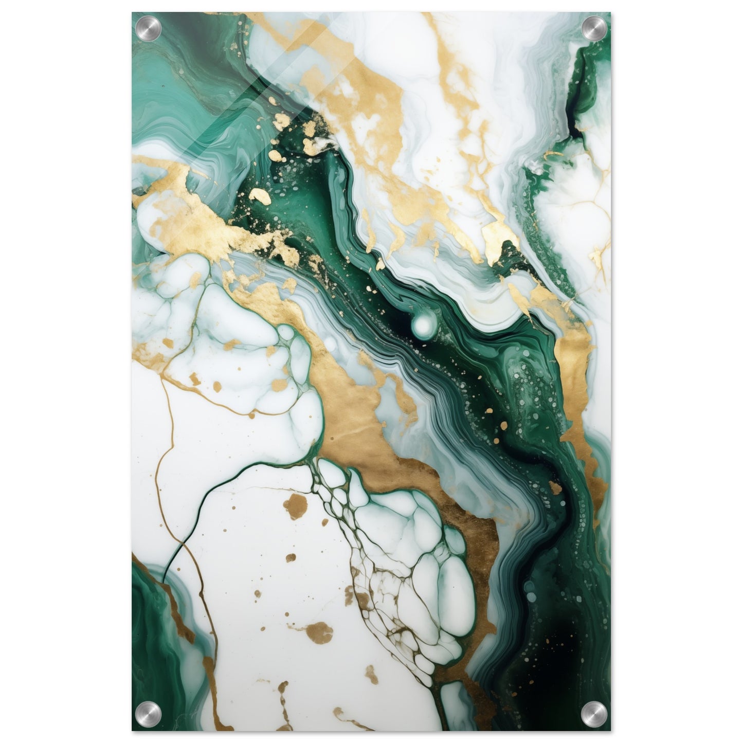 Emerald And Gold Marble Acrylic Print