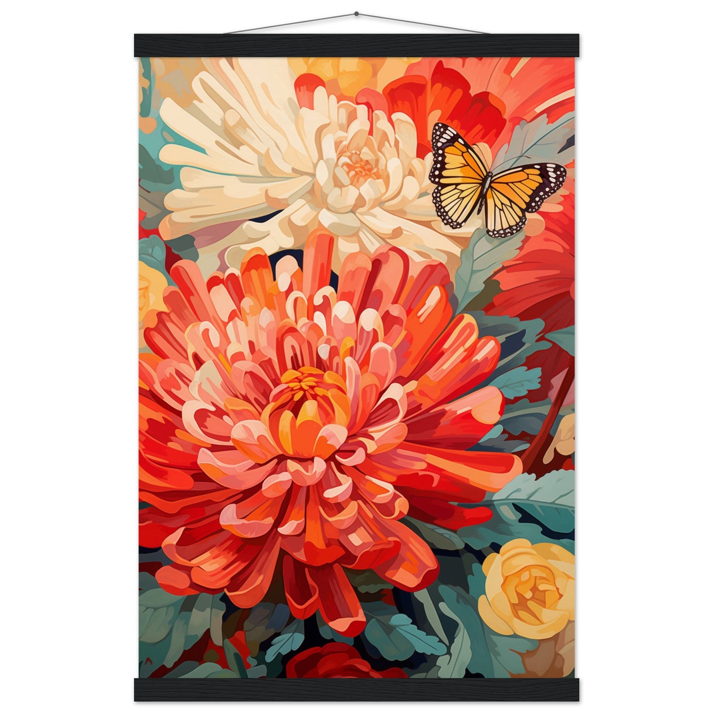 Post impressionist Chrysanthemum Poster with Hanger