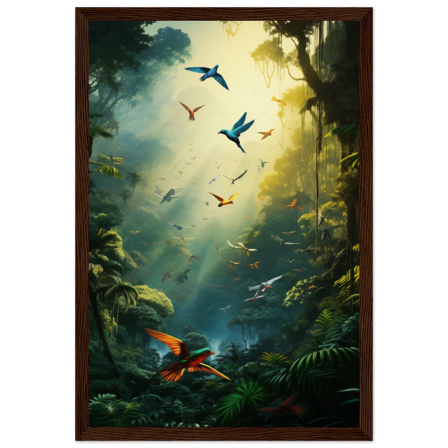 Feathered Finesse Wooden Framed Poster