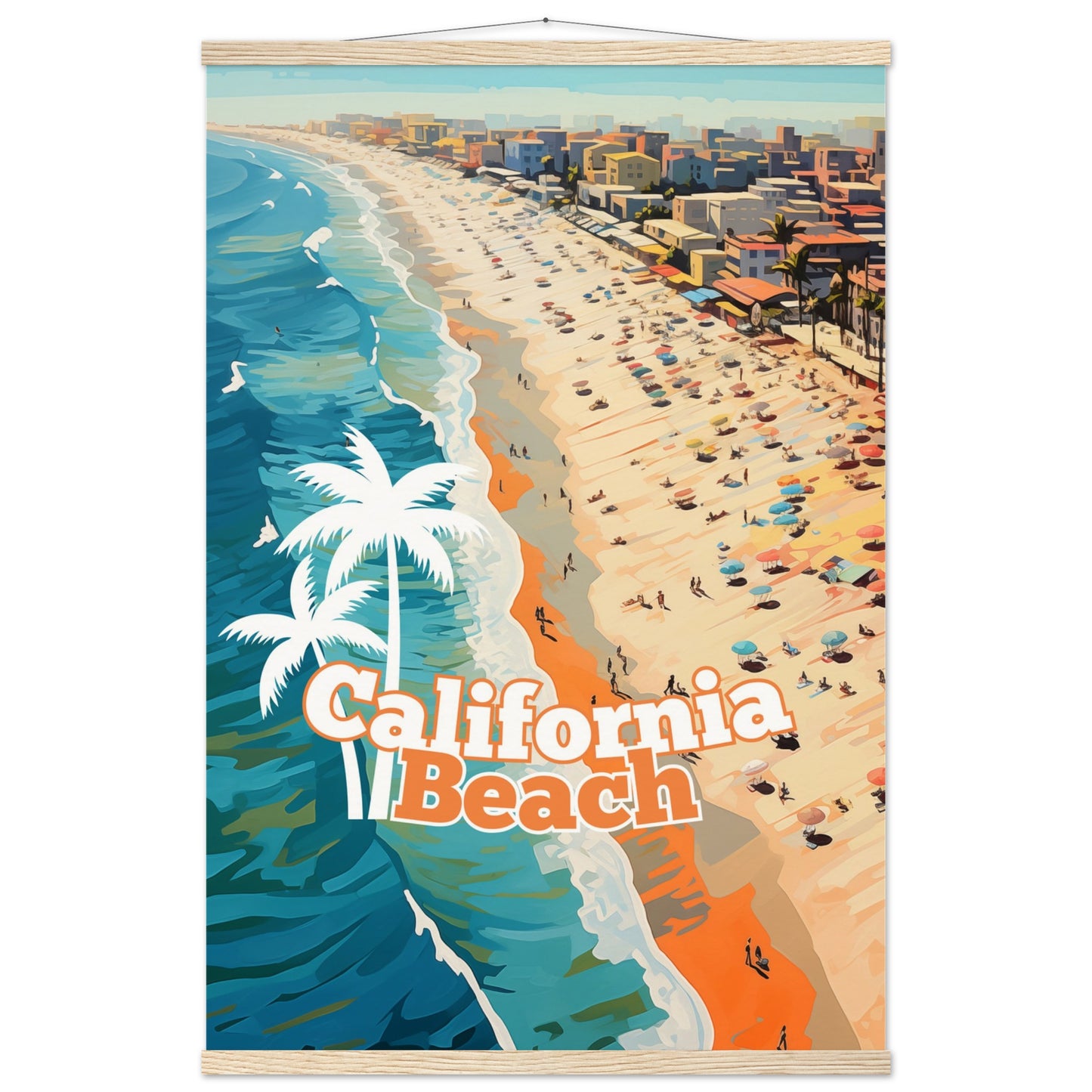 California Beach Poster with Hanger