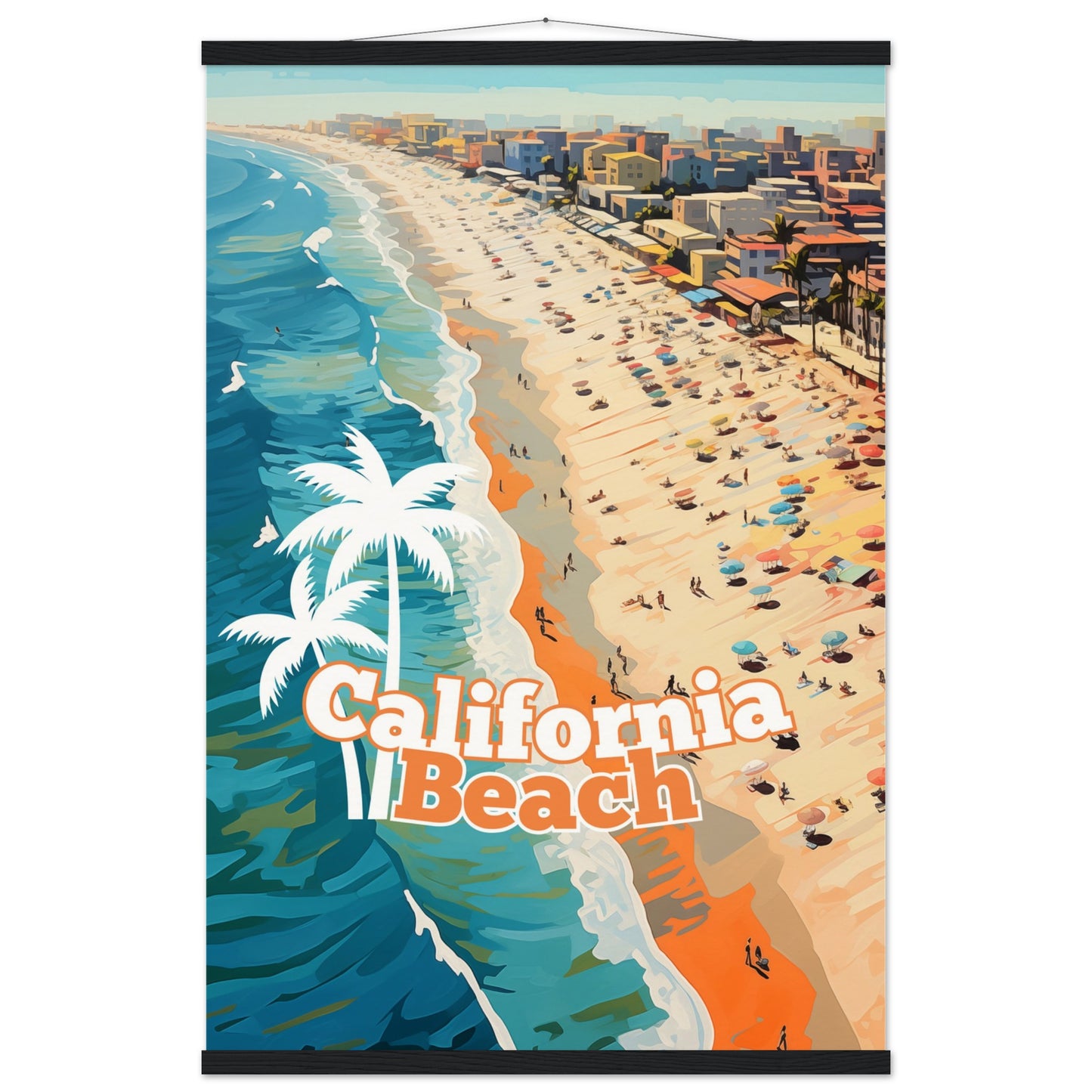 California Beach Poster with Hanger