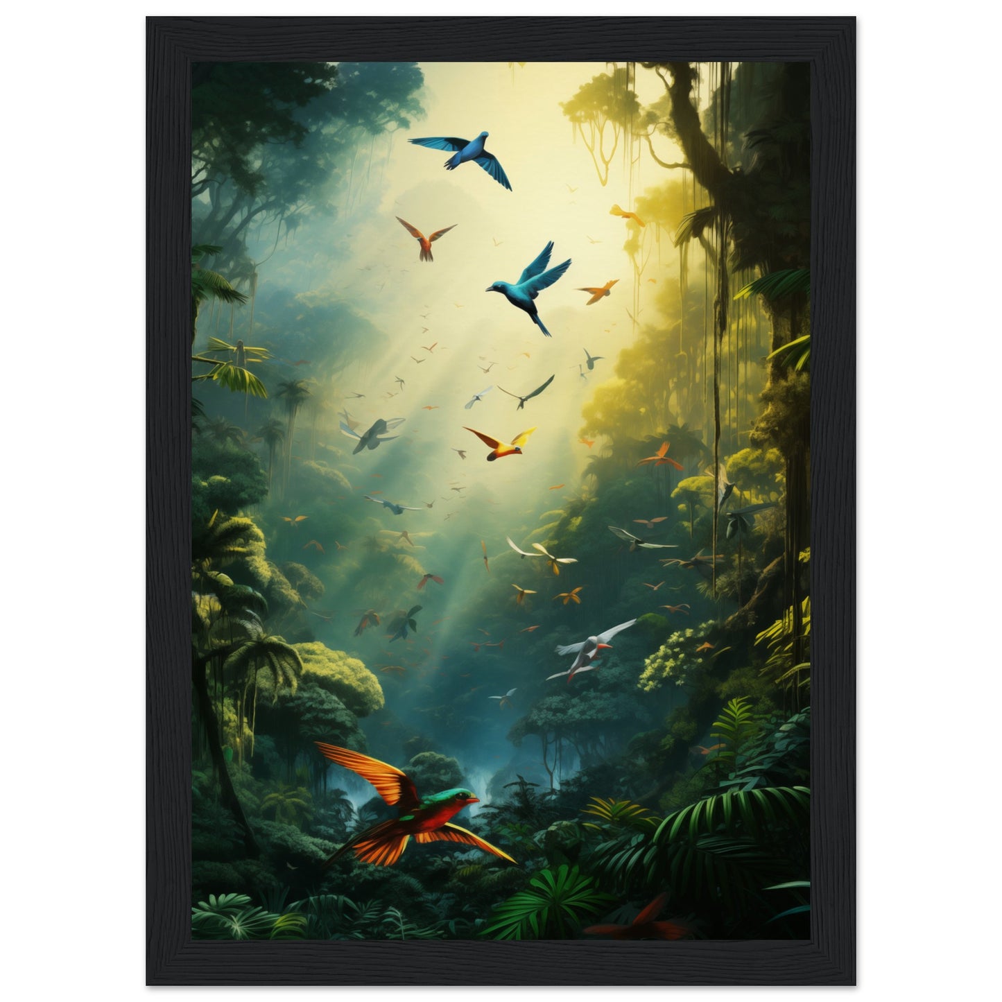 Feathered Finesse Wooden Framed Poster