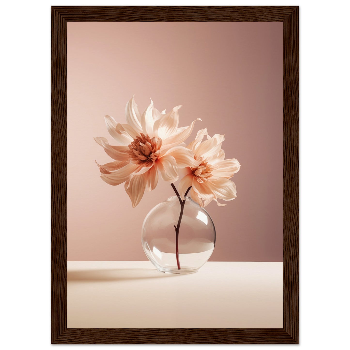 Blossoming Flower Wooden Framed Poster