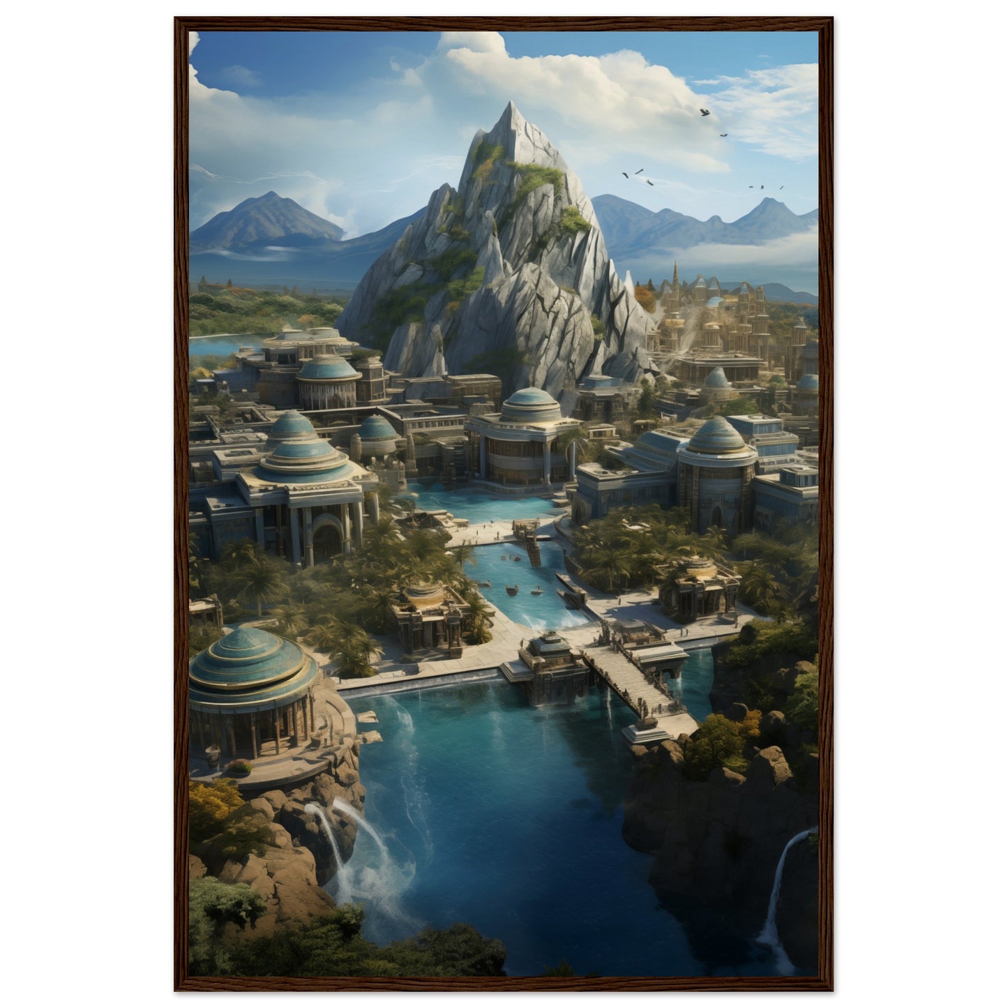 Golden Age Atlantea Wooden Framed Poster