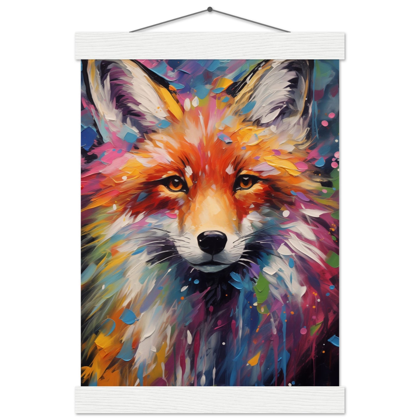 Foxy Splatter Poster with Hanger