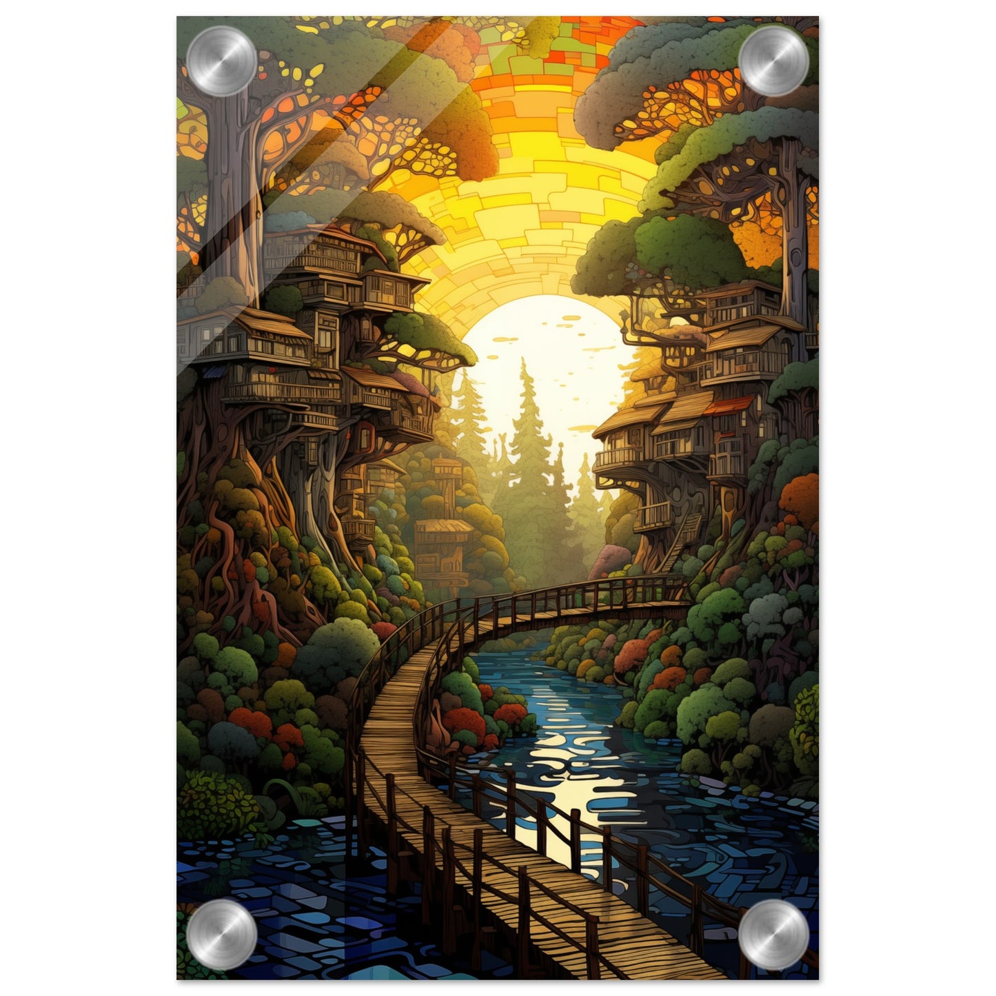 Pixel Sunset Retreat Acrylic Print