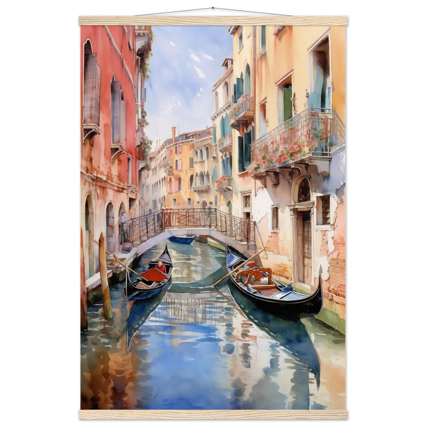 Watercolor Venice Italy Poster with Hanger