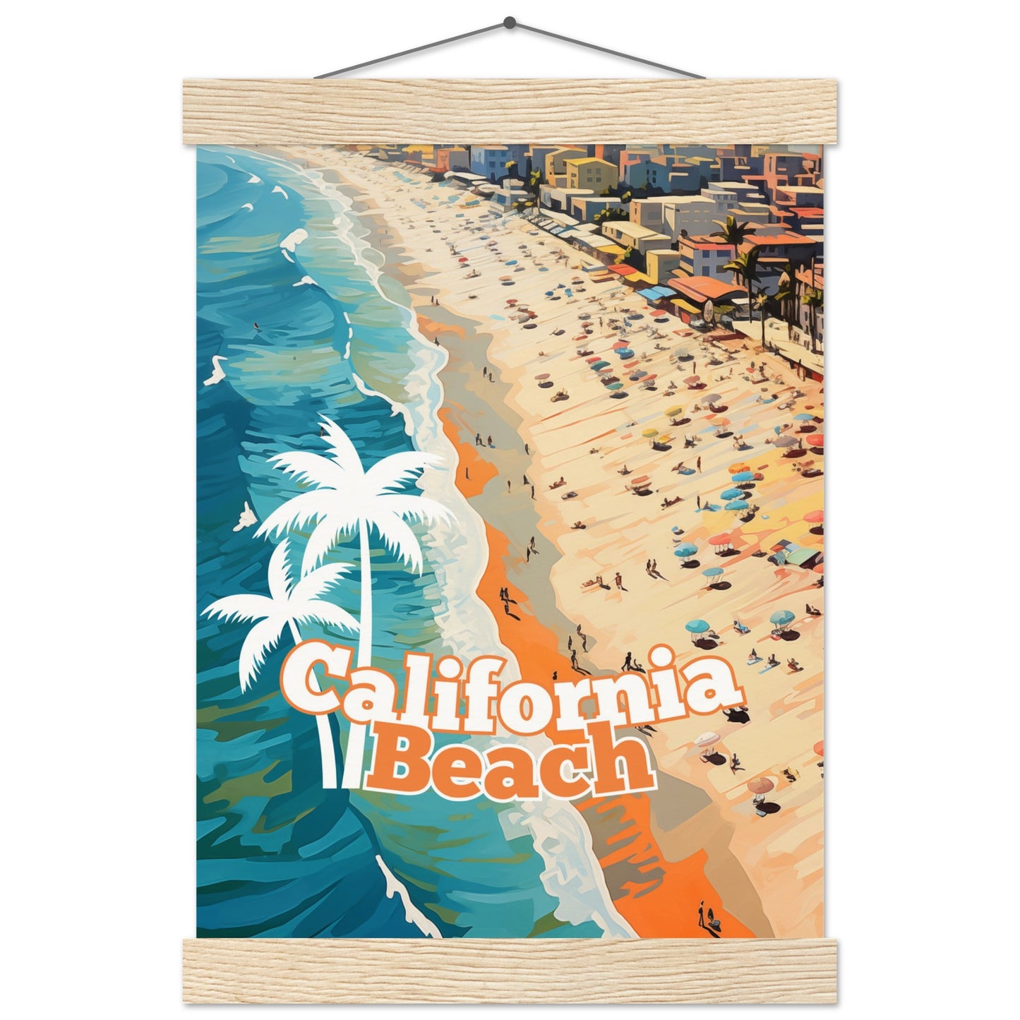 California Beach Poster with Hanger