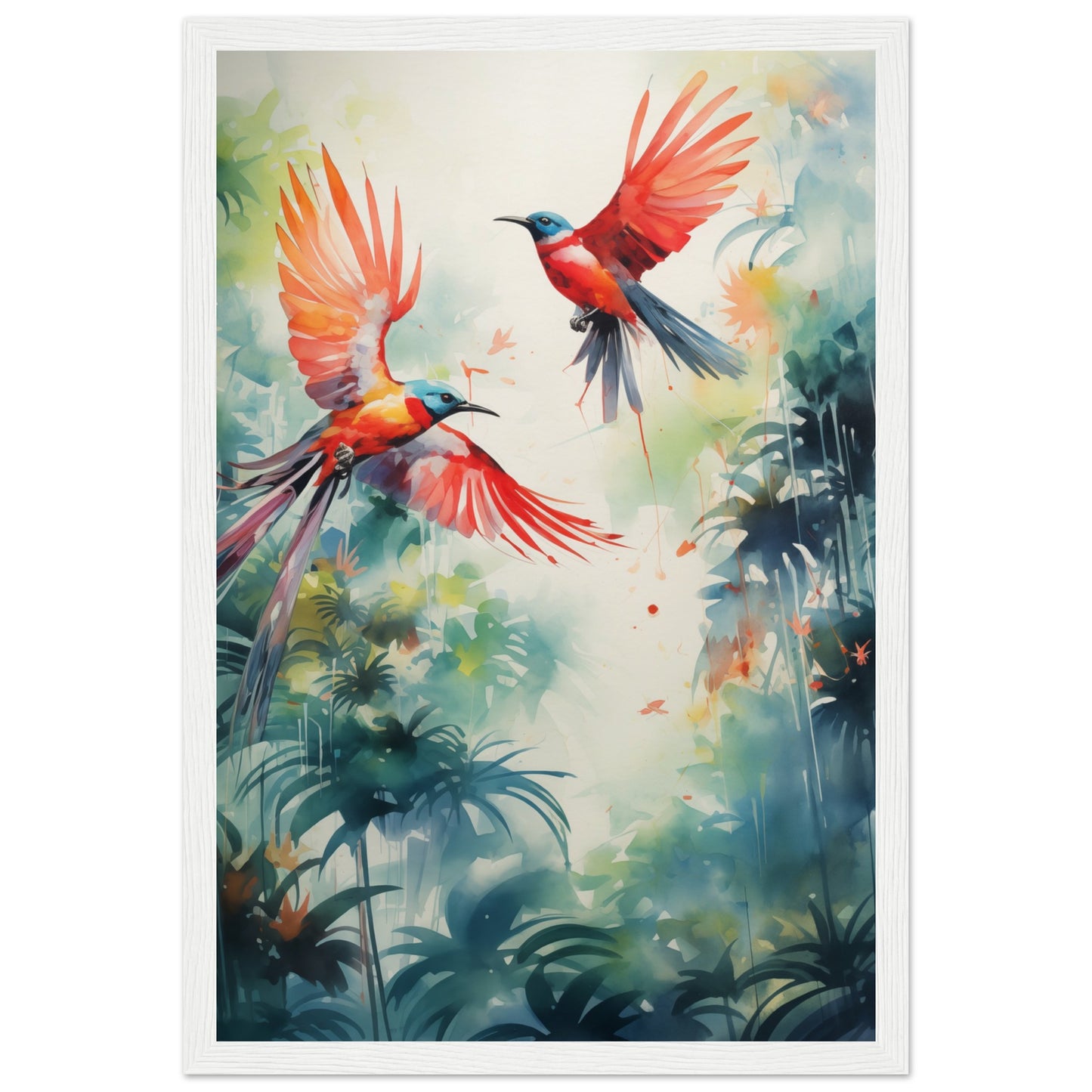 Humming Hues Wooden Framed Poster