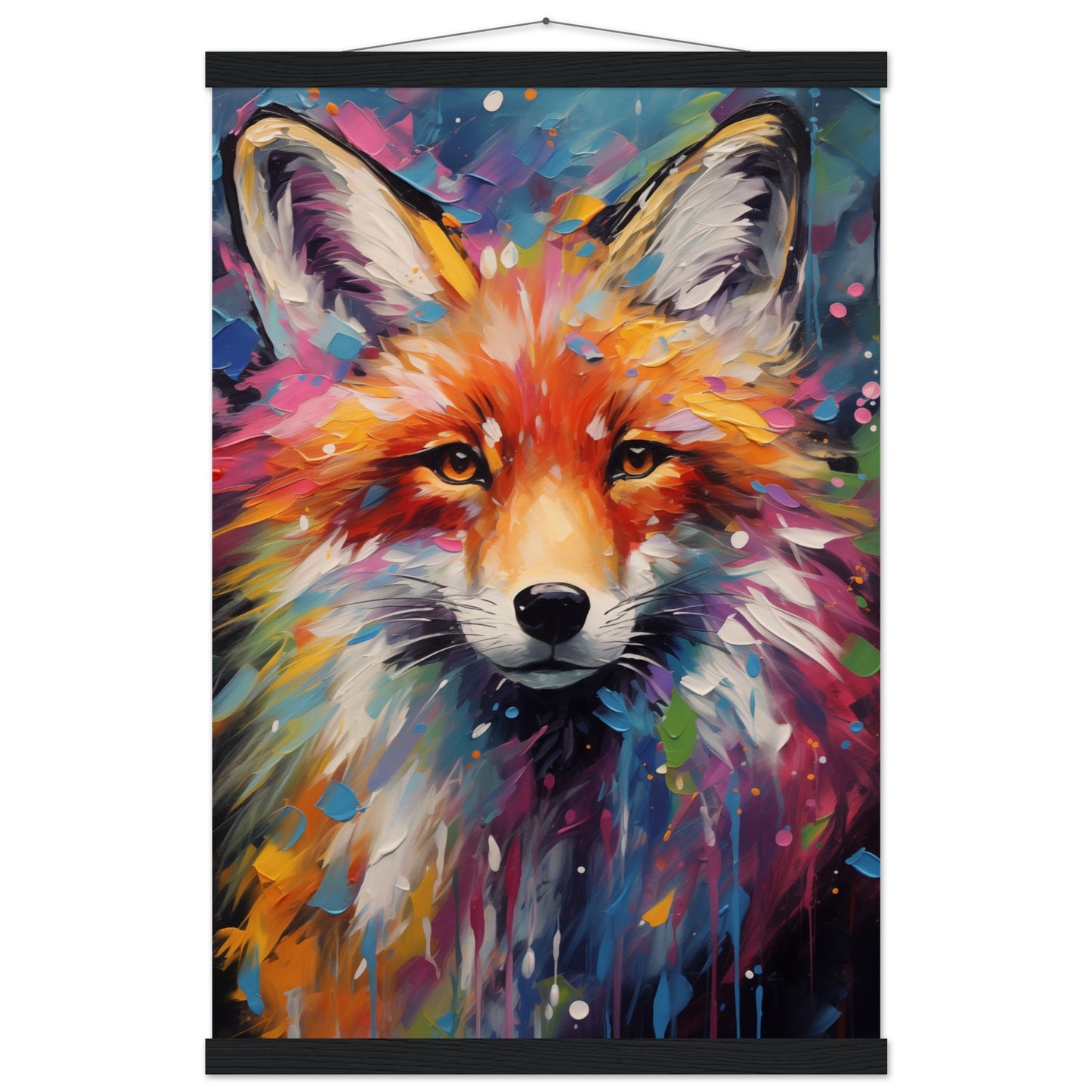 Foxy Splatter Poster with Hanger