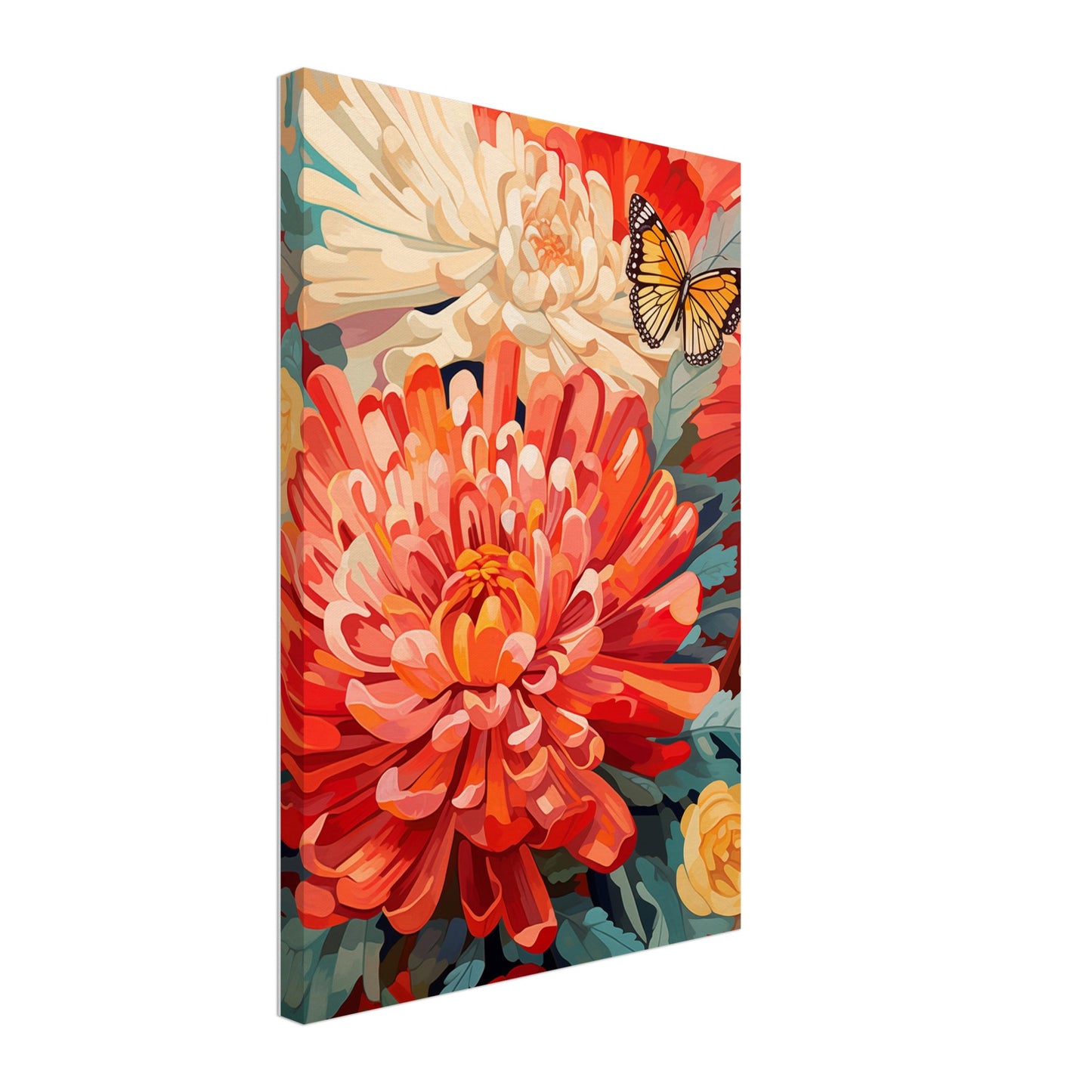 Post impressionist Chrysanthemum Canvas