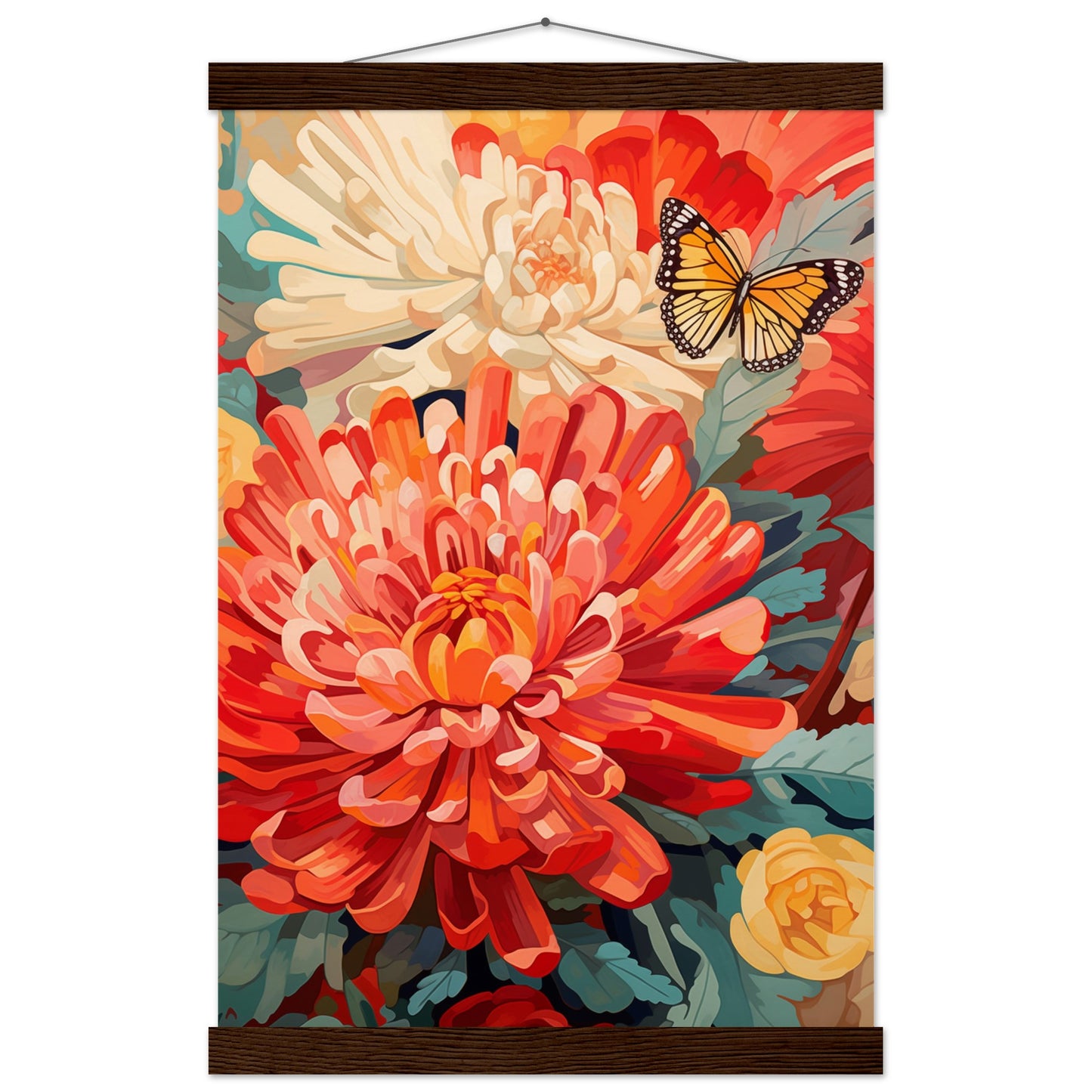 Post impressionist Chrysanthemum Poster with Hanger