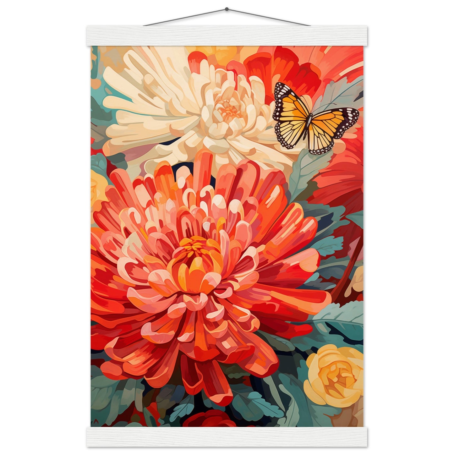 Post impressionist Chrysanthemum Poster with Hanger