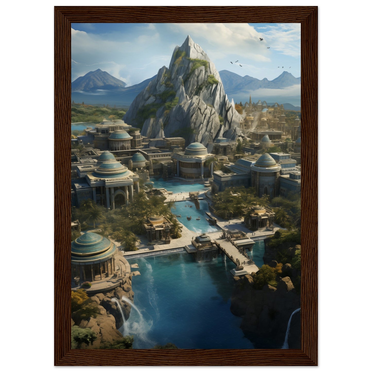 Golden Age Atlantea Wooden Framed Poster