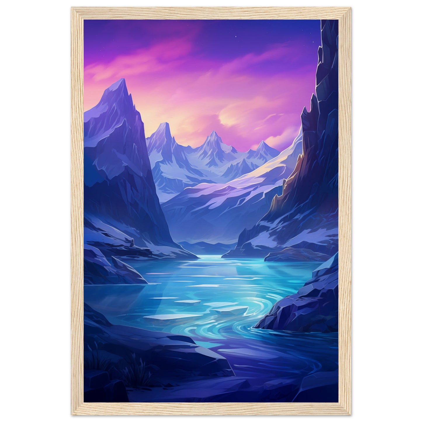 Tranquil Ice Wooden Framed Poster