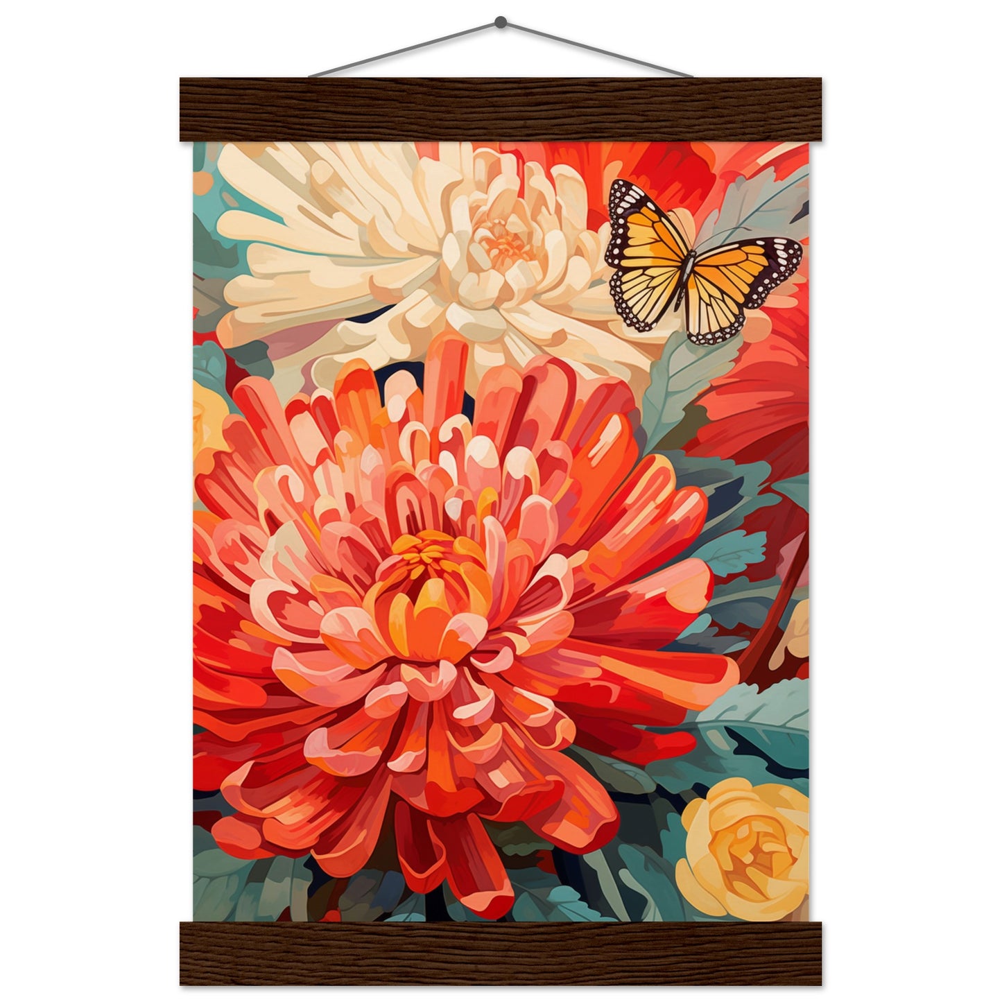 Post impressionist Chrysanthemum Poster with Hanger