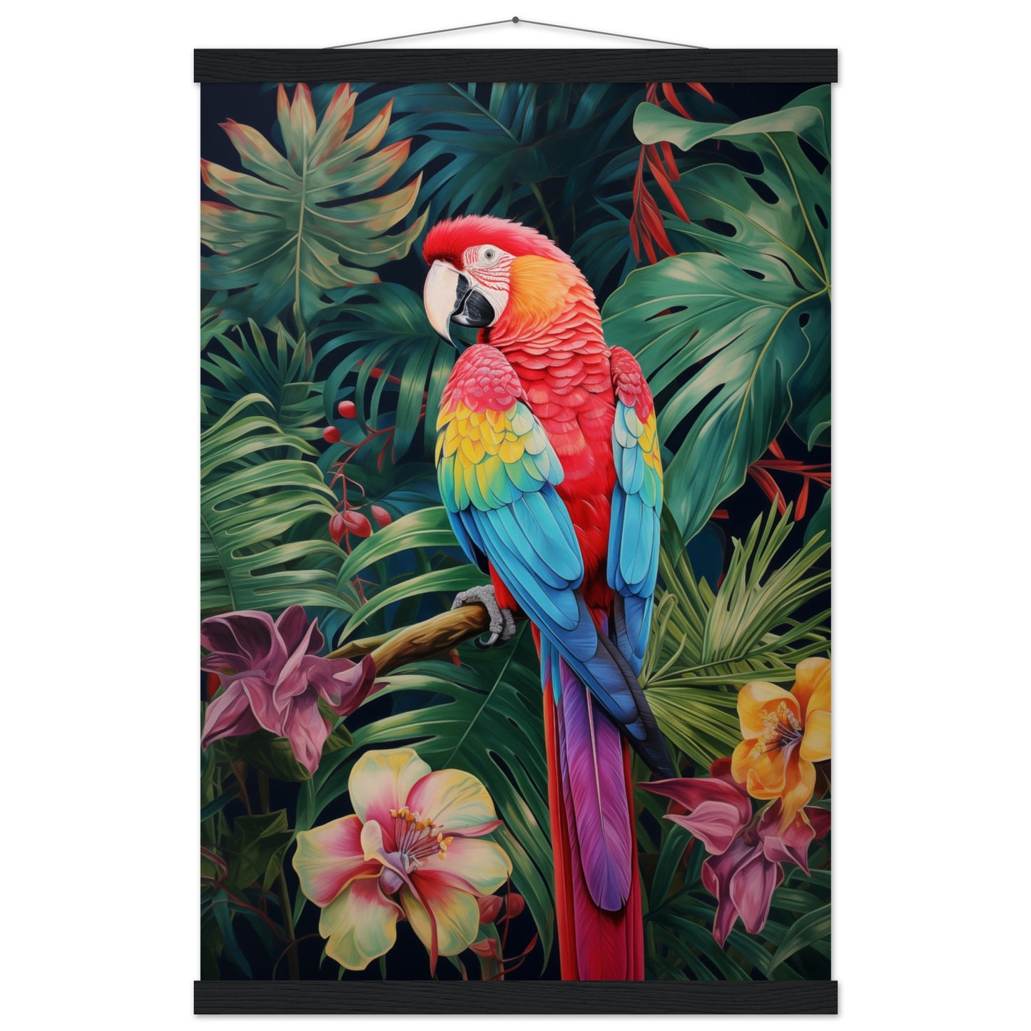 Petal Parrot Poster with Hanger