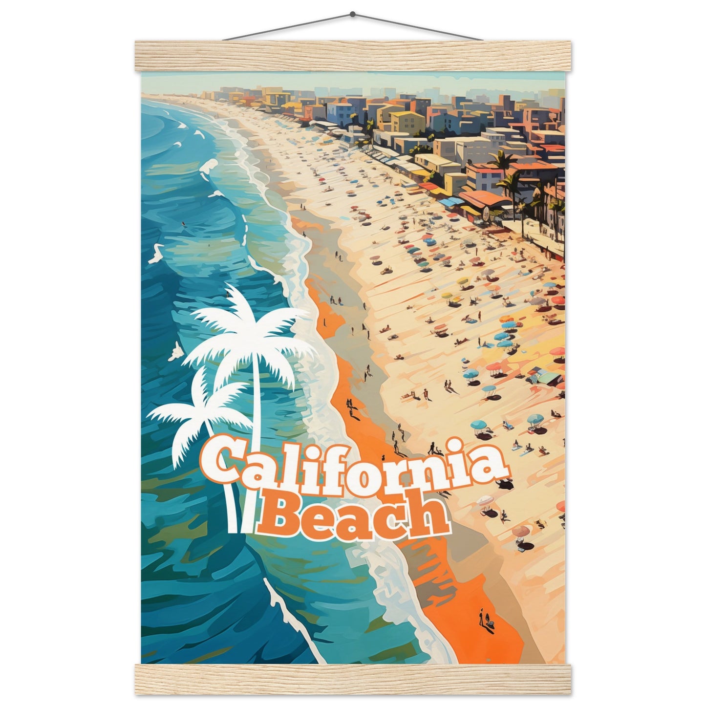 California Beach Poster with Hanger