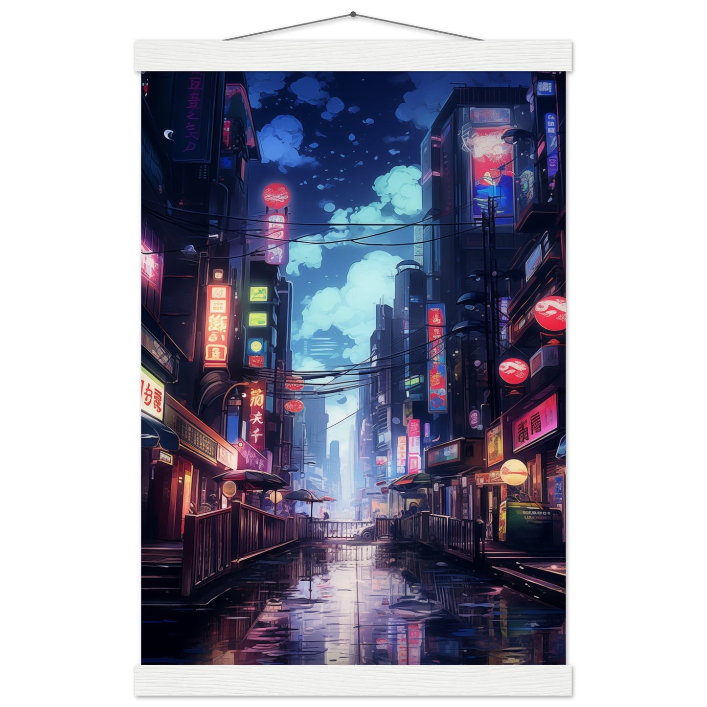 Neon City Poster with Hanger