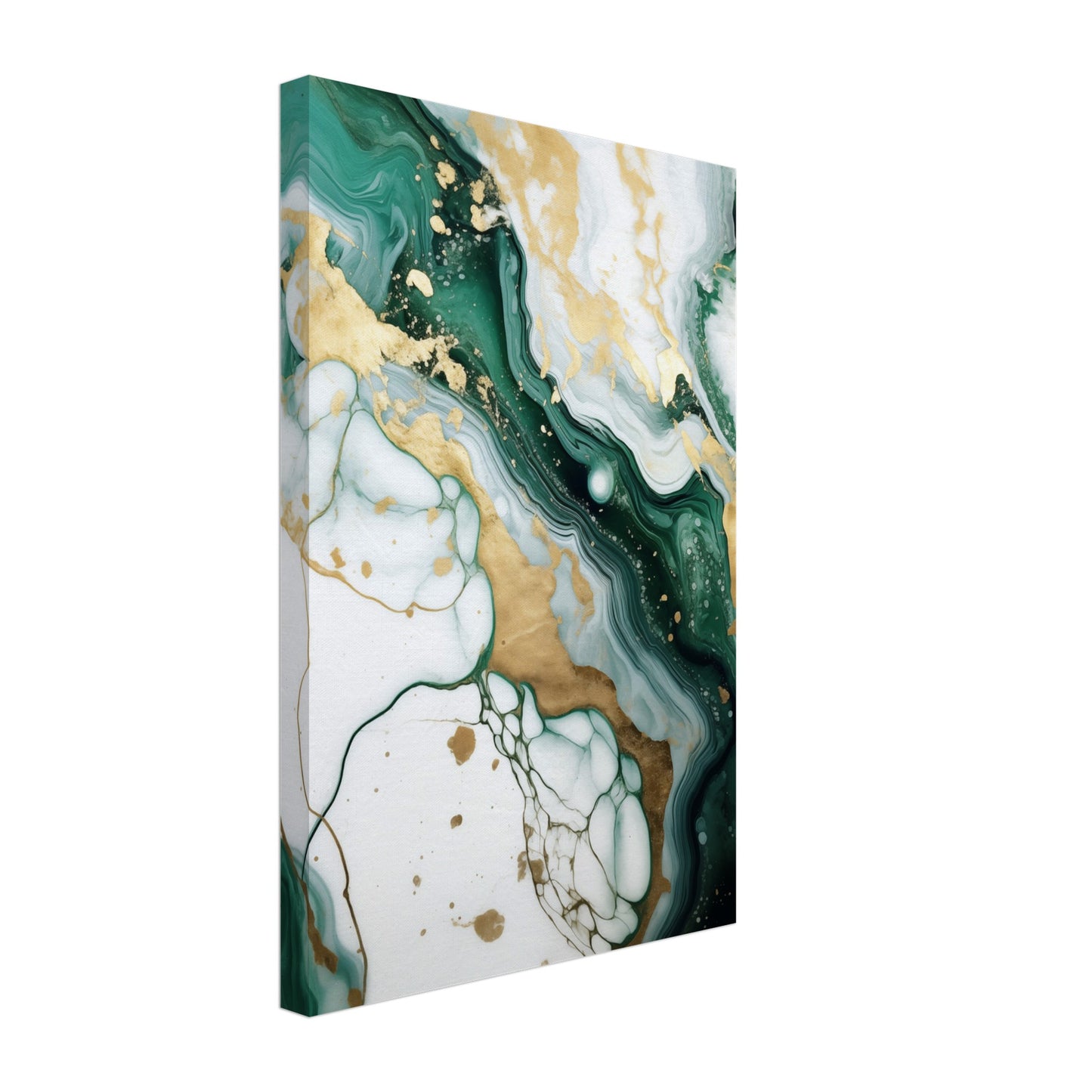 Emerald And Gold Marble Canvas