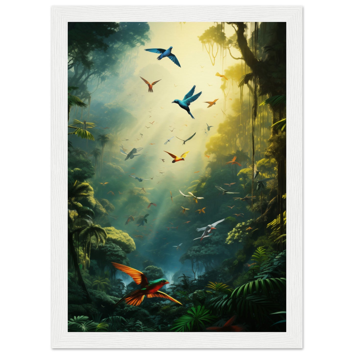 Feathered Finesse Wooden Framed Poster