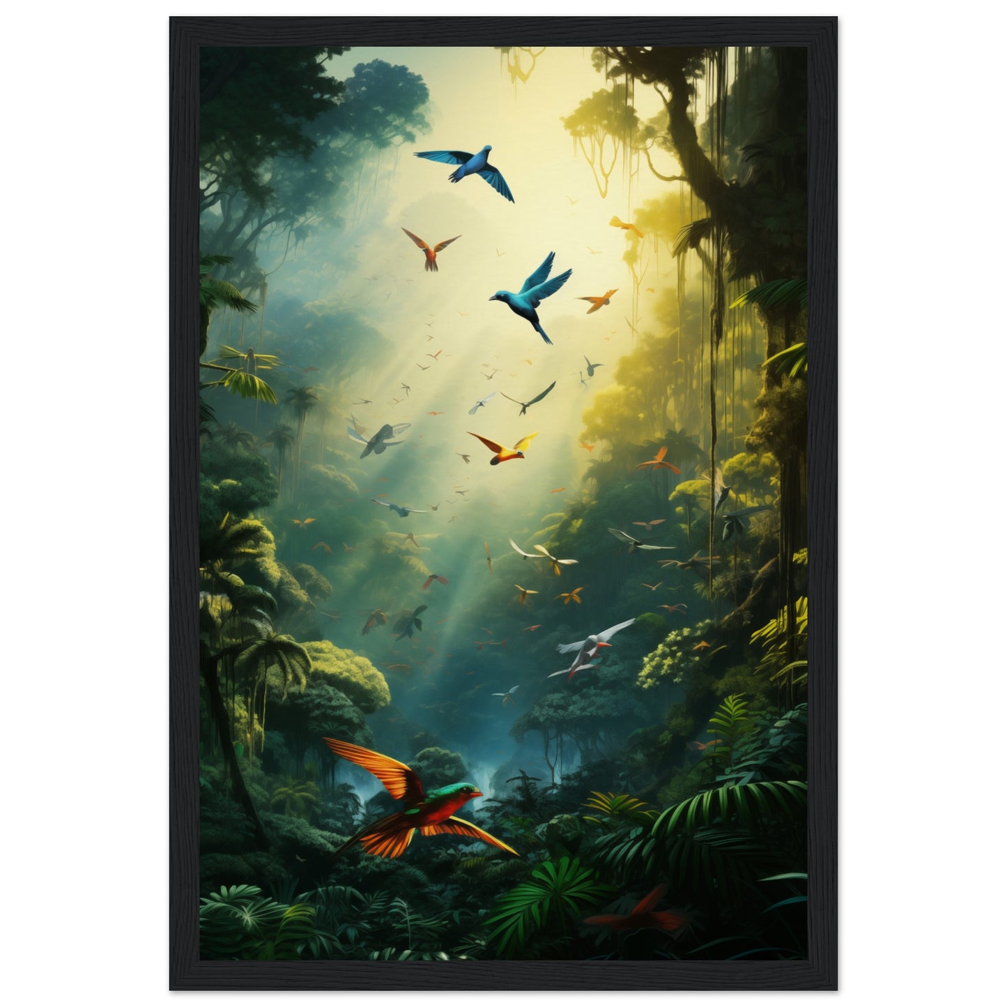 Feathered Finesse Wooden Framed Poster