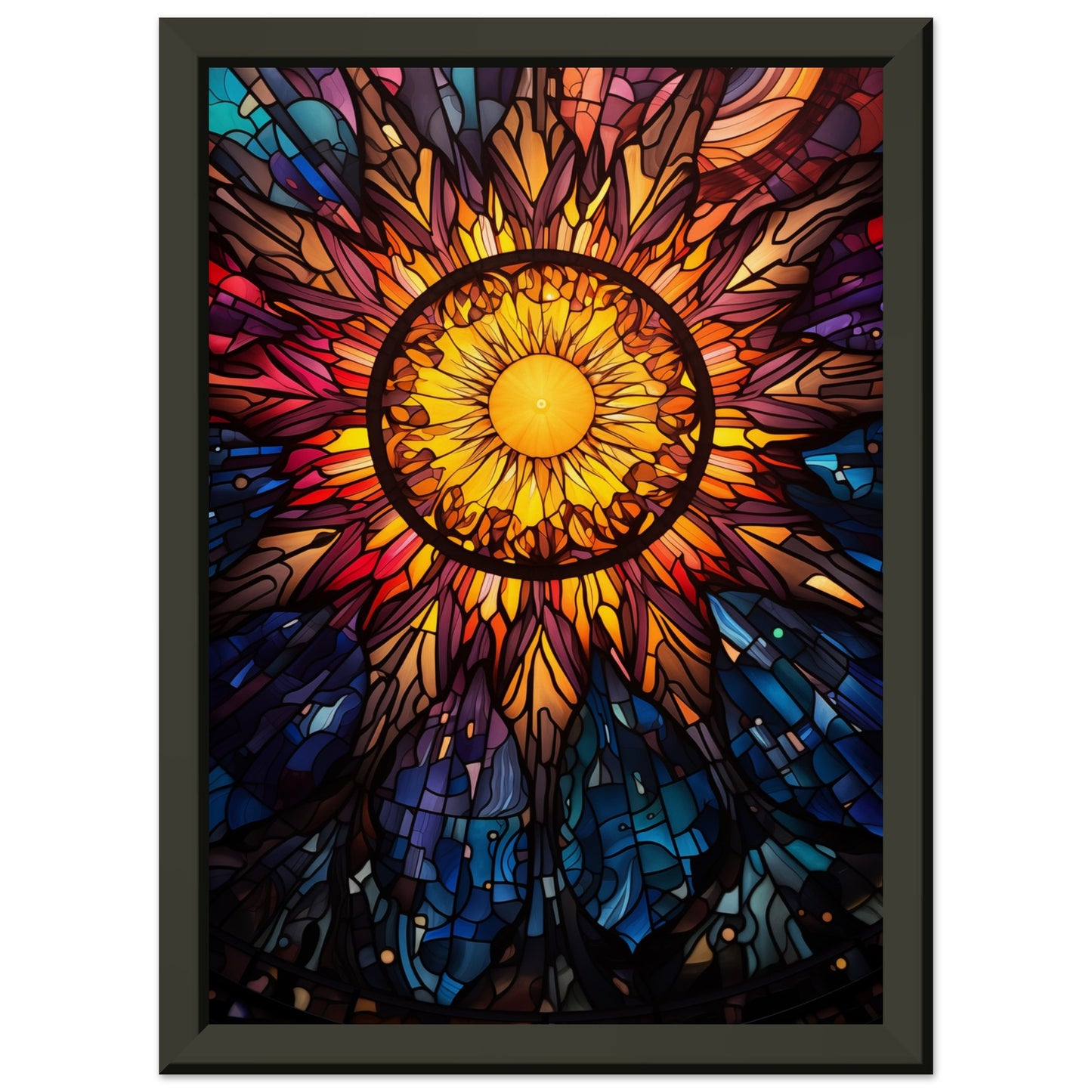 Sun Burst Metal Framed Poster