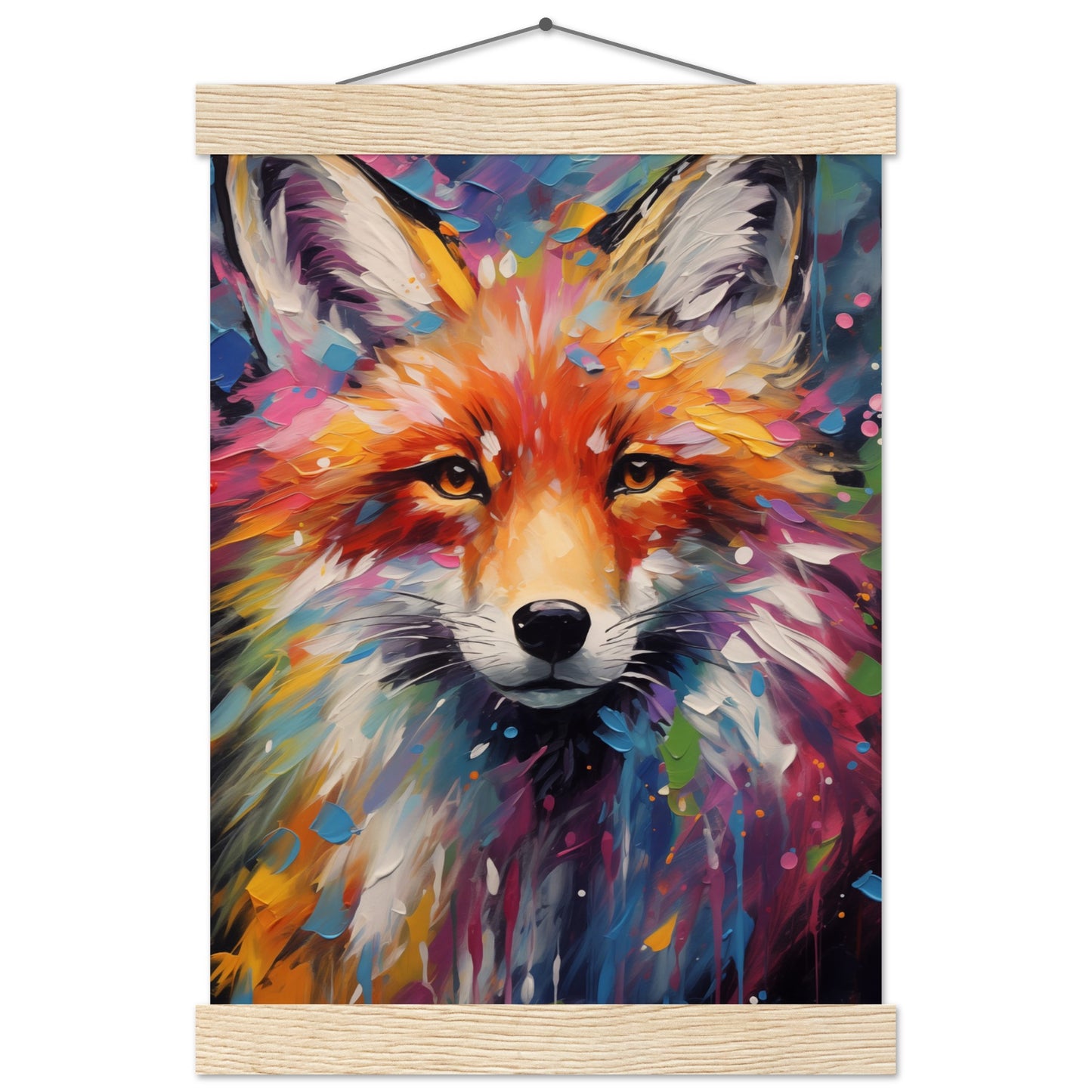 Foxy Splatter Poster with Hanger