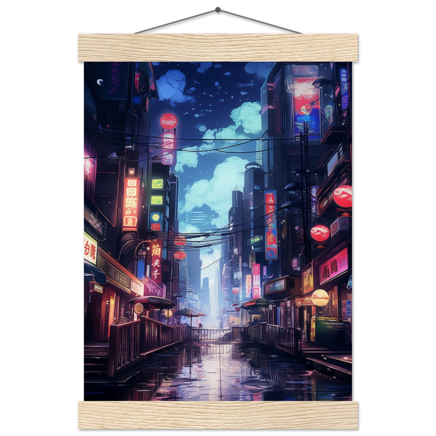 Neon City Poster with Hanger