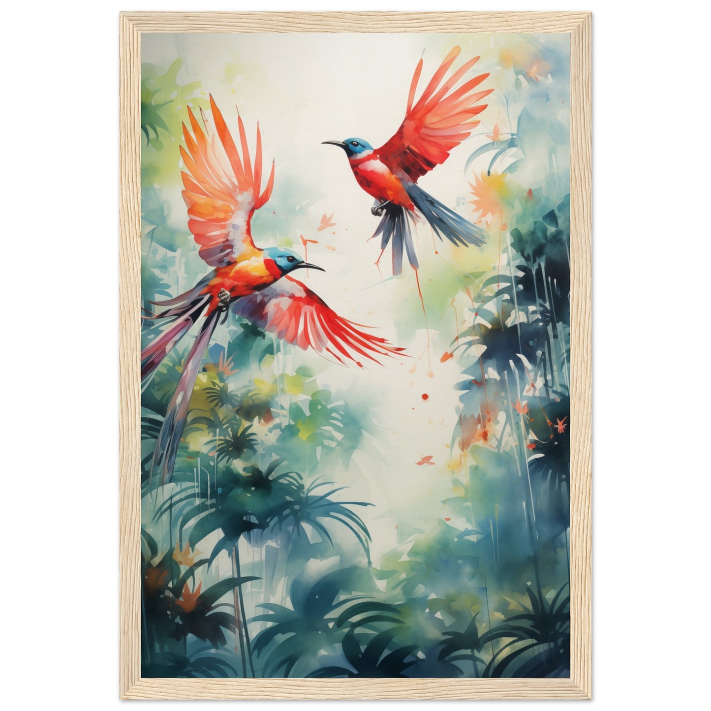 Humming Hues Wooden Framed Poster