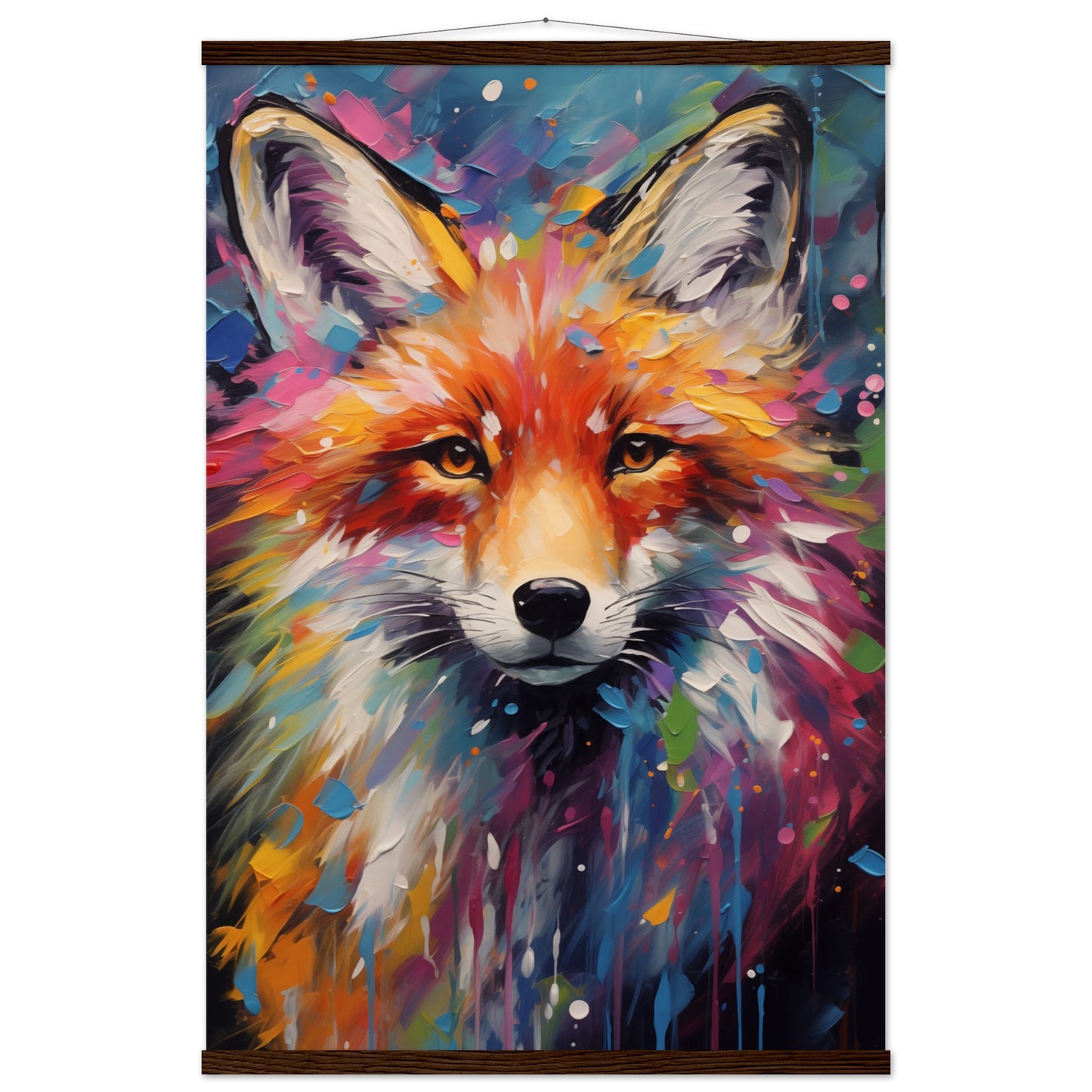 Foxy Splatter Poster with Hanger