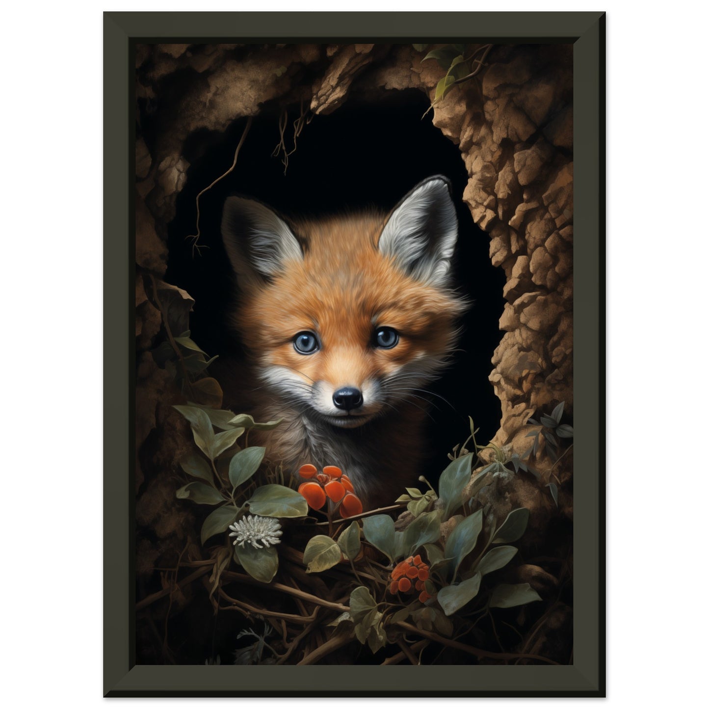 Fuzzy Fox Metal Framed Poster